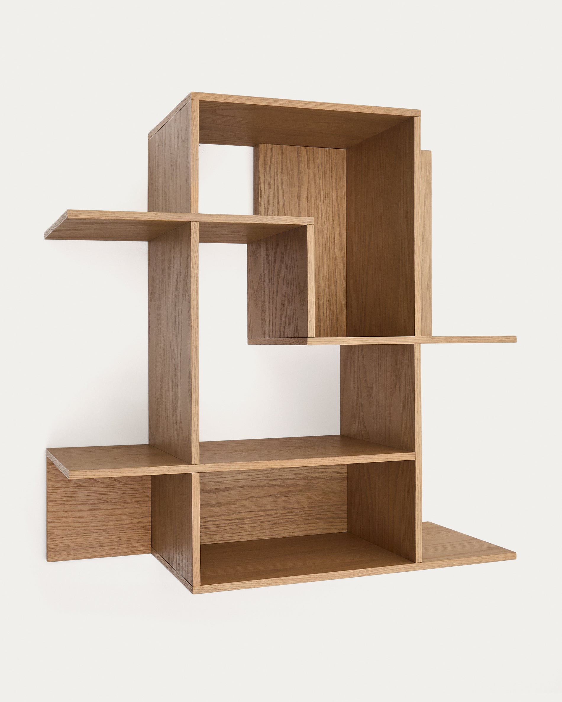 Ina modular shelving unit in oak veneer with natural finish 80 x 80cm FSC 100% - Product View