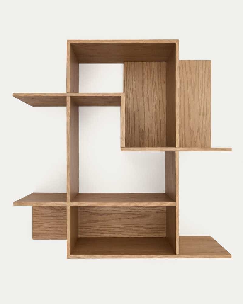 Ina modular shelving unit in oak veneer with natural finish 80 x 80cm FSC 100% - Product View