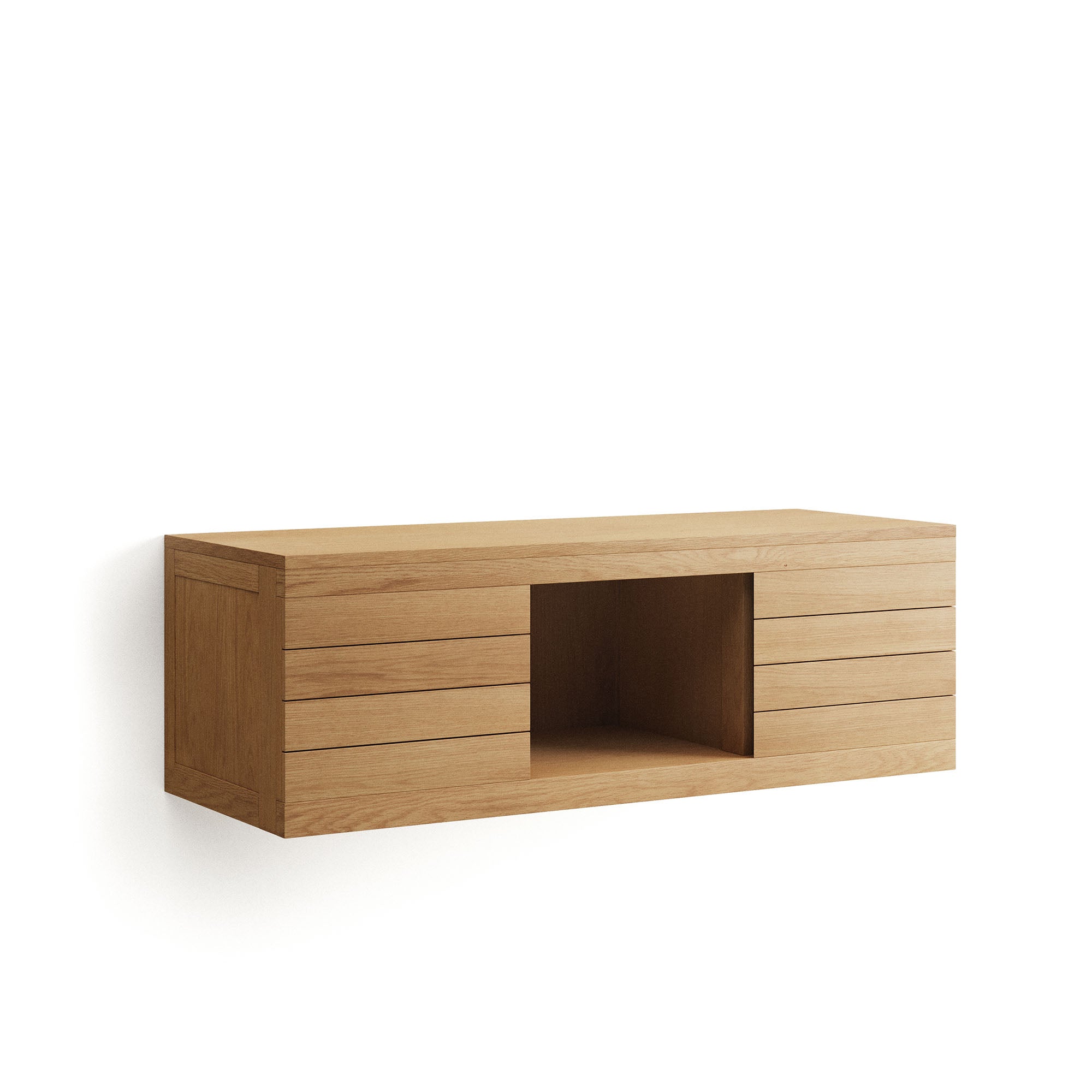 Yenit bathroom furniture in solid teak wood with a natural finish, 120 x 45 cm - Product Image