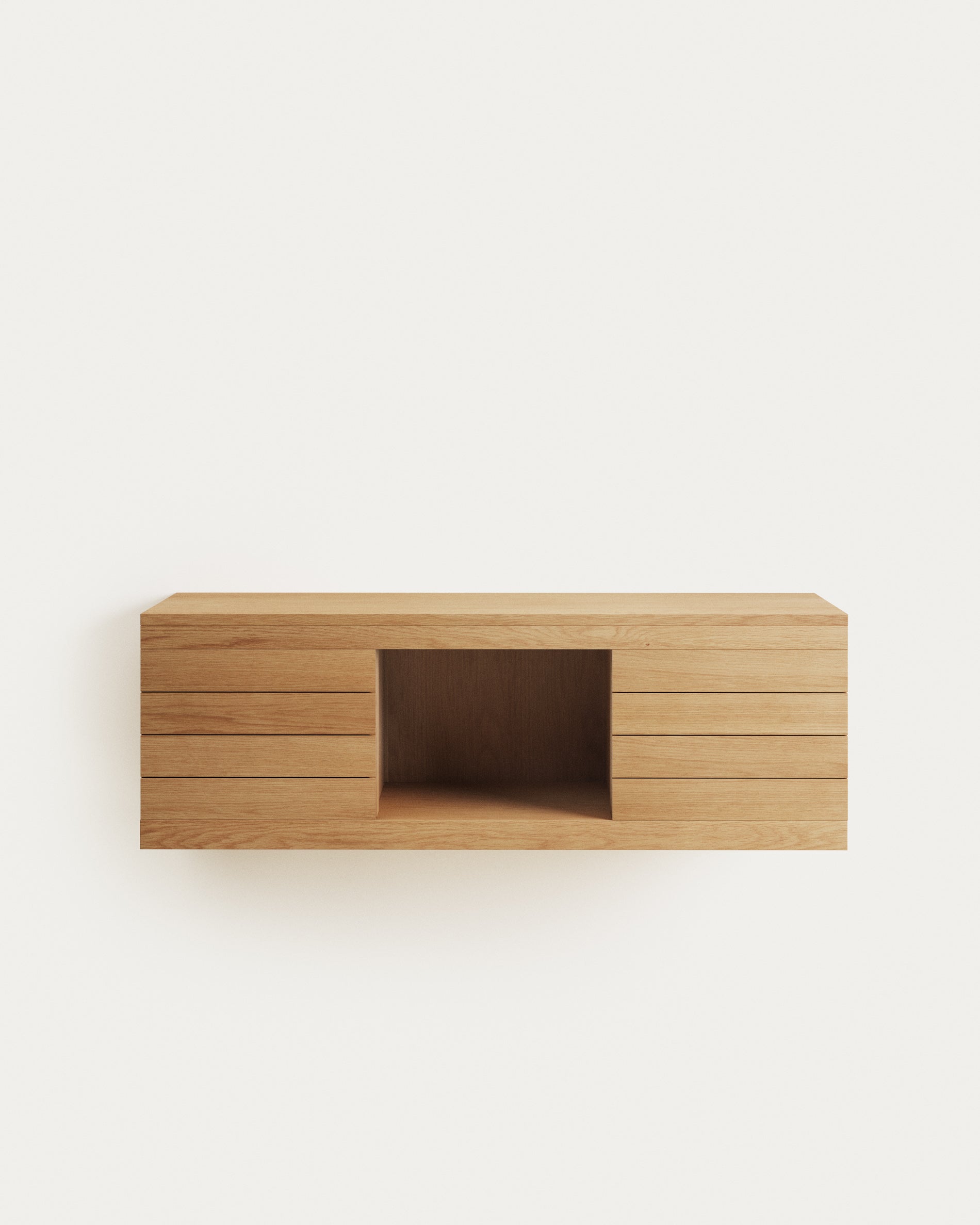 Yenit bathroom furniture in solid teak wood with a natural finish, 120 x 45 cm - Product View