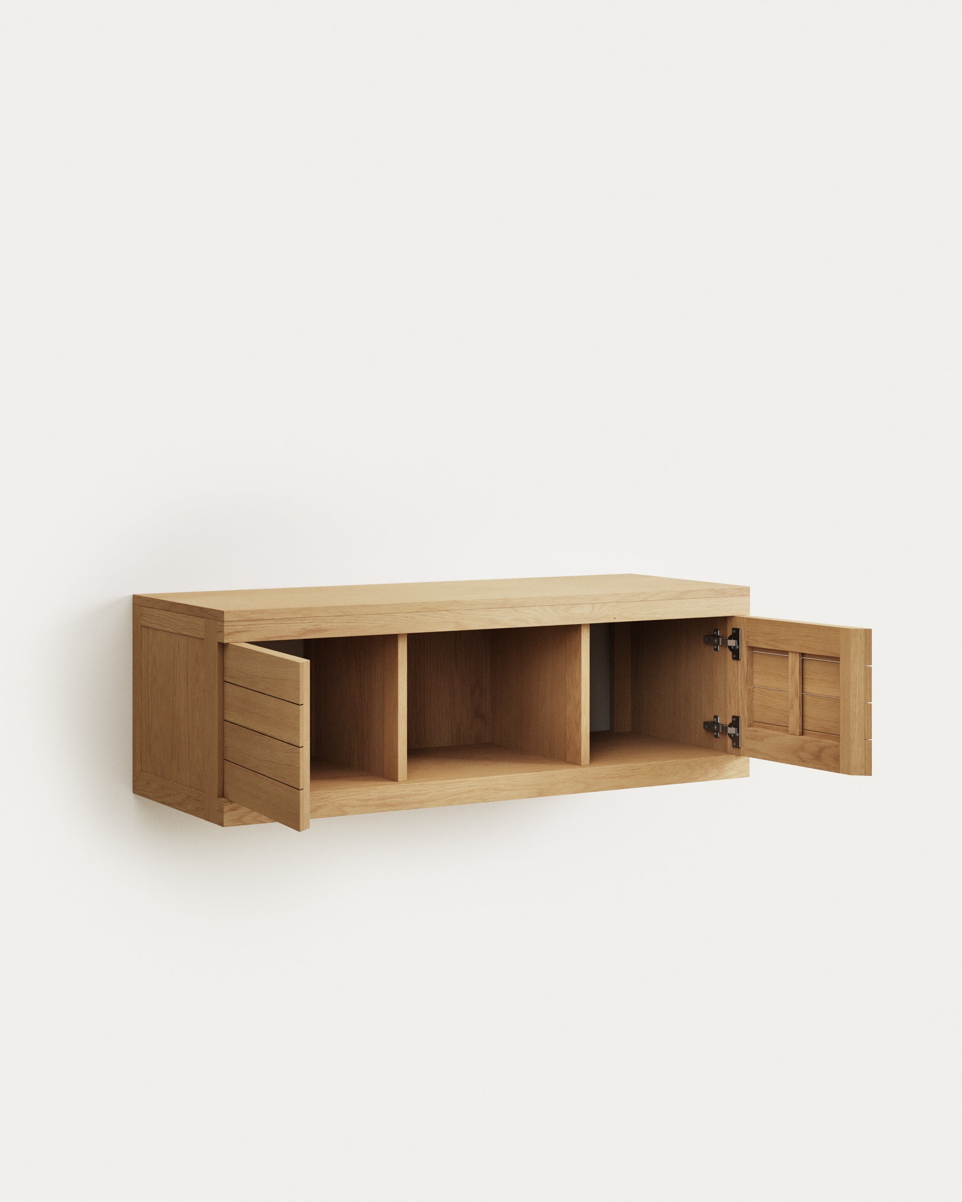 Yenit bathroom furniture in solid teak wood with a natural finish, 120 x 45 cm - Product View