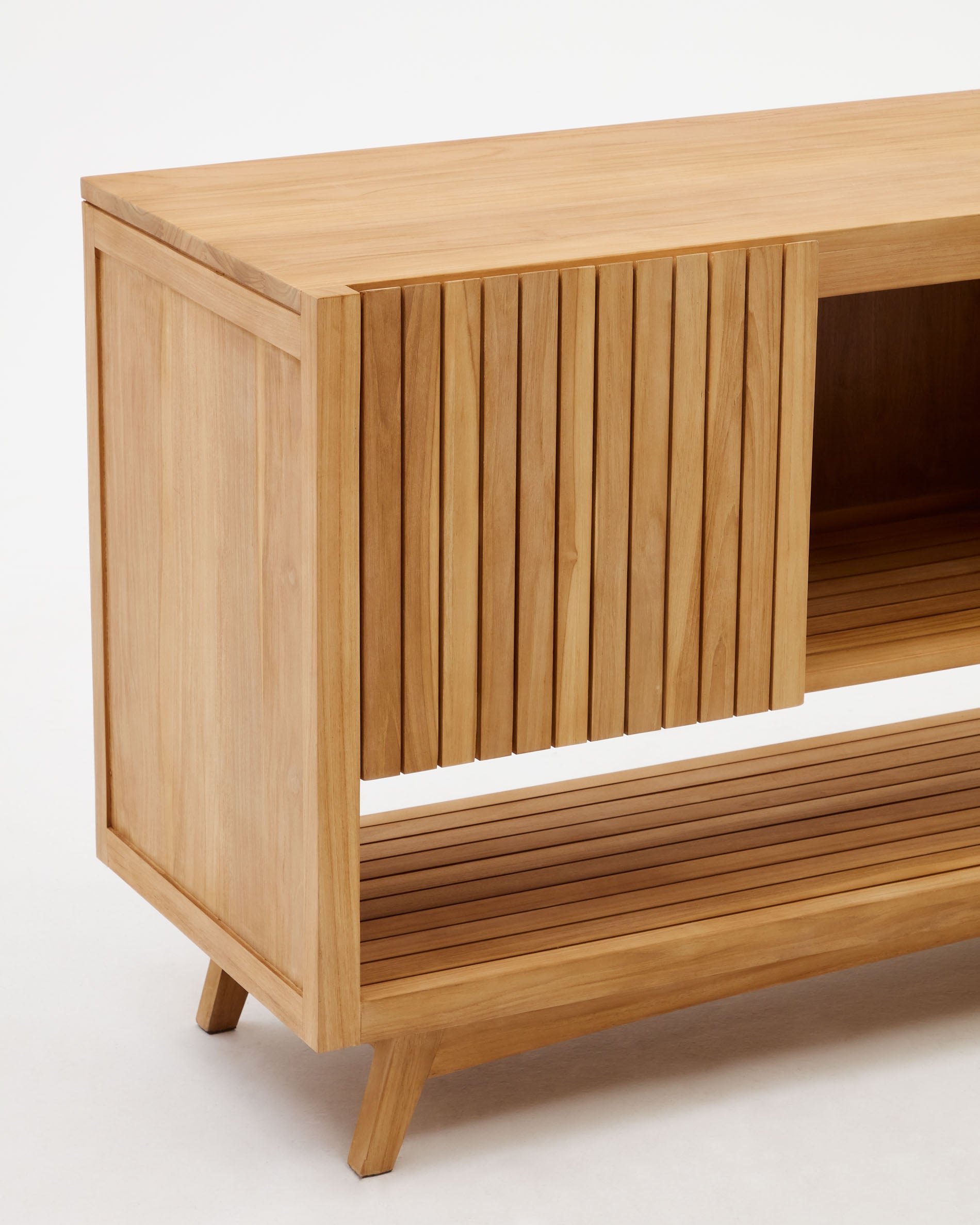 Kuveni bathroom furniture in solid teak wood with a natural finish,  140 x 50 cm - Detail