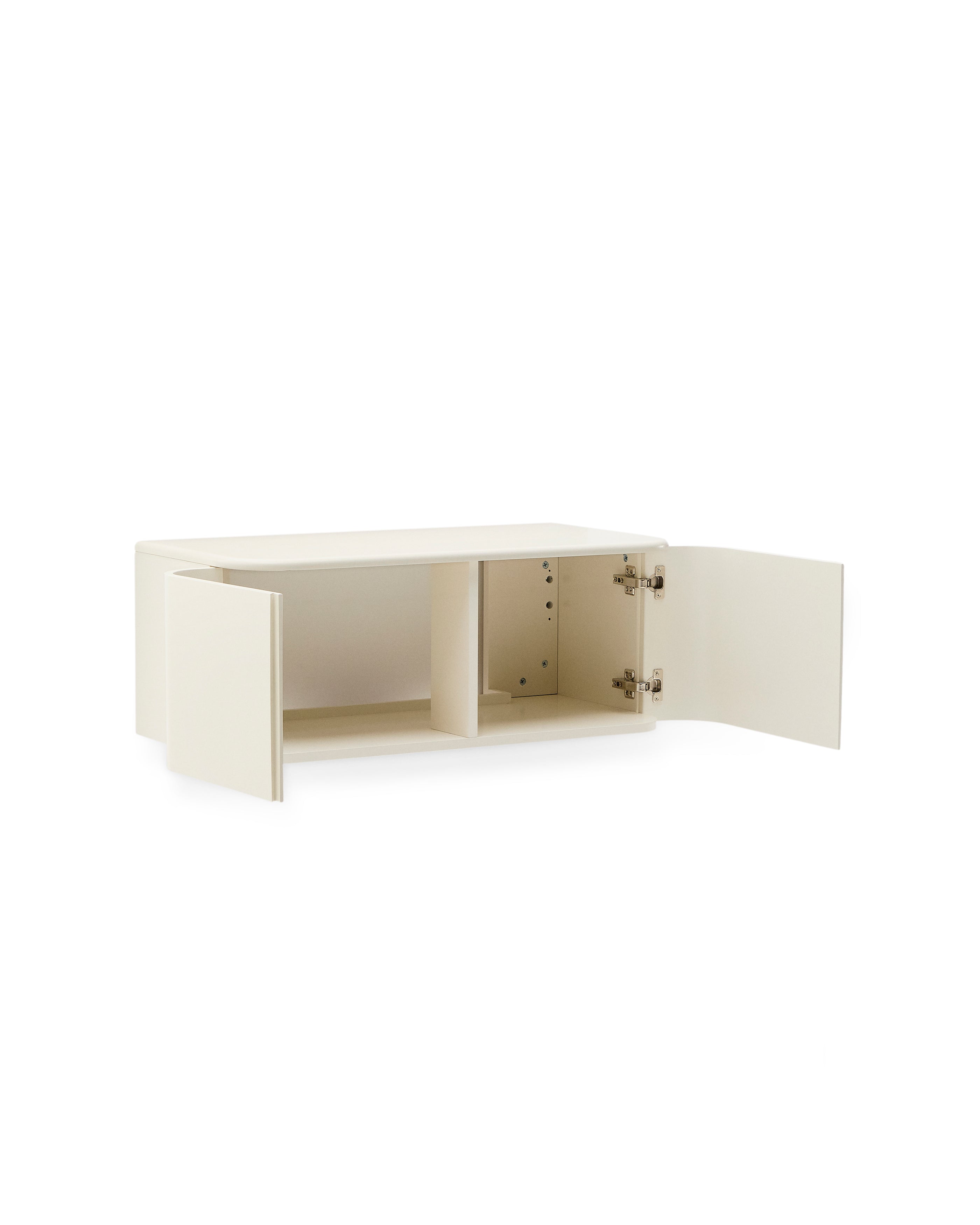 Salaya bathroom furniture in lacquered beige ash laminated plywood 90 x 45 cm - Product Image