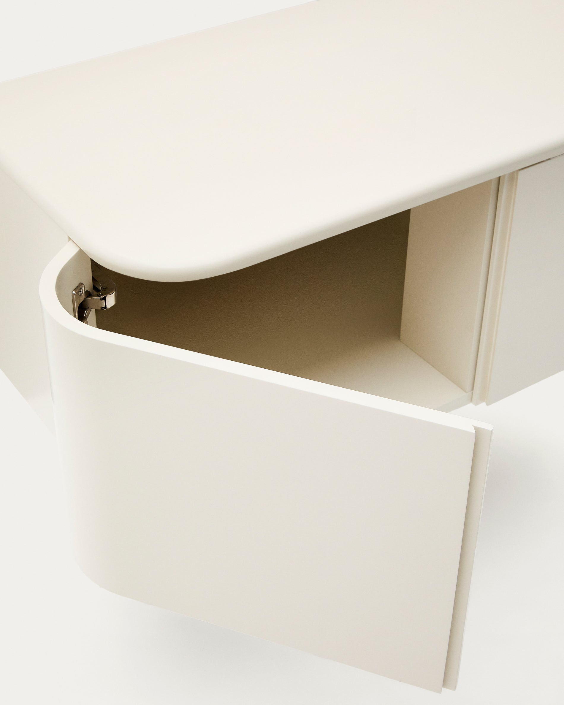 Salaya bathroom furniture in lacquered beige ash laminated plywood 90 x 45 cm - Detail