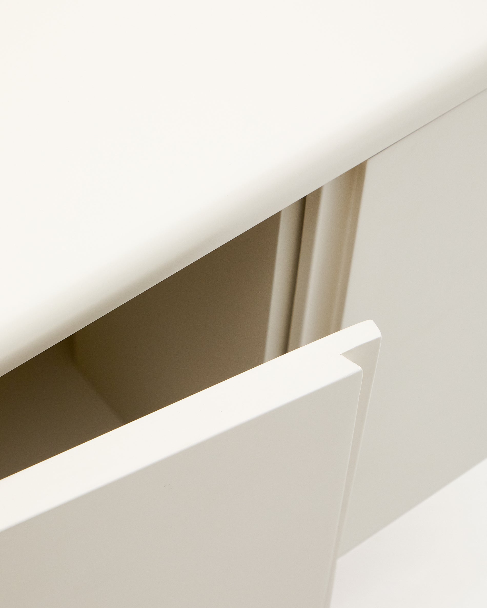 Salaya bathroom furniture in lacquered beige ash laminated plywood 90 x 45 cm - Detail
