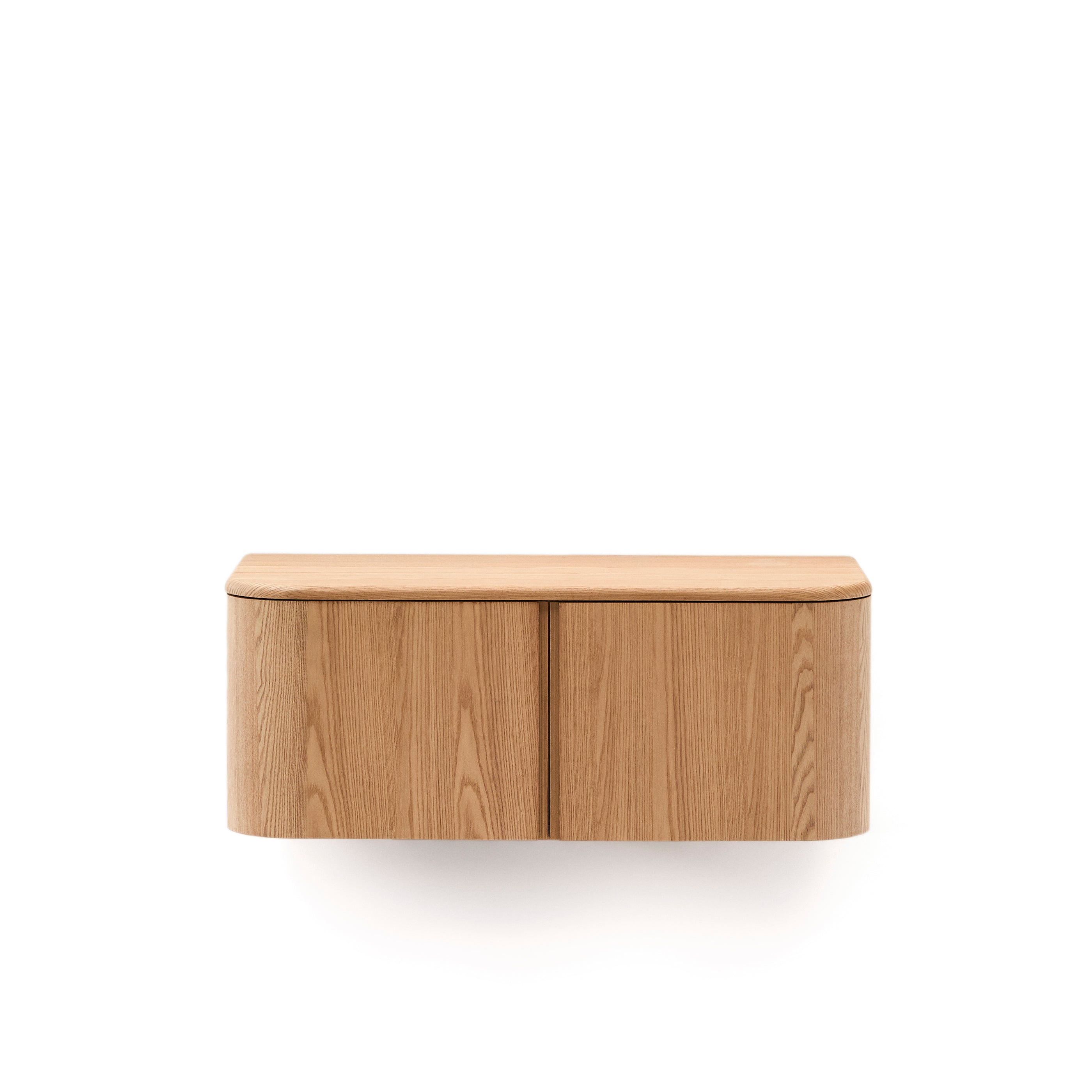 Salaya ash laminated plywood bathroom cupboard in a natural finish, 90 x 45 cm - Product Image