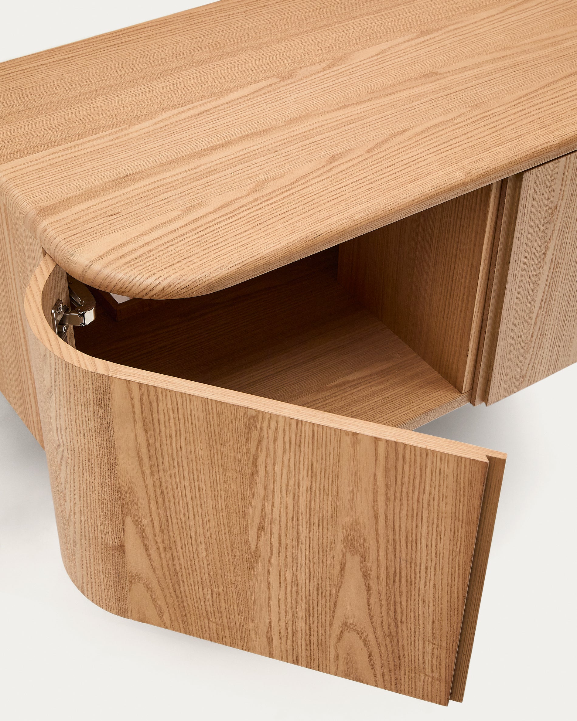 Salaya ash laminated plywood bathroom cupboard in a natural finish, 90 x 45 cm - Detail