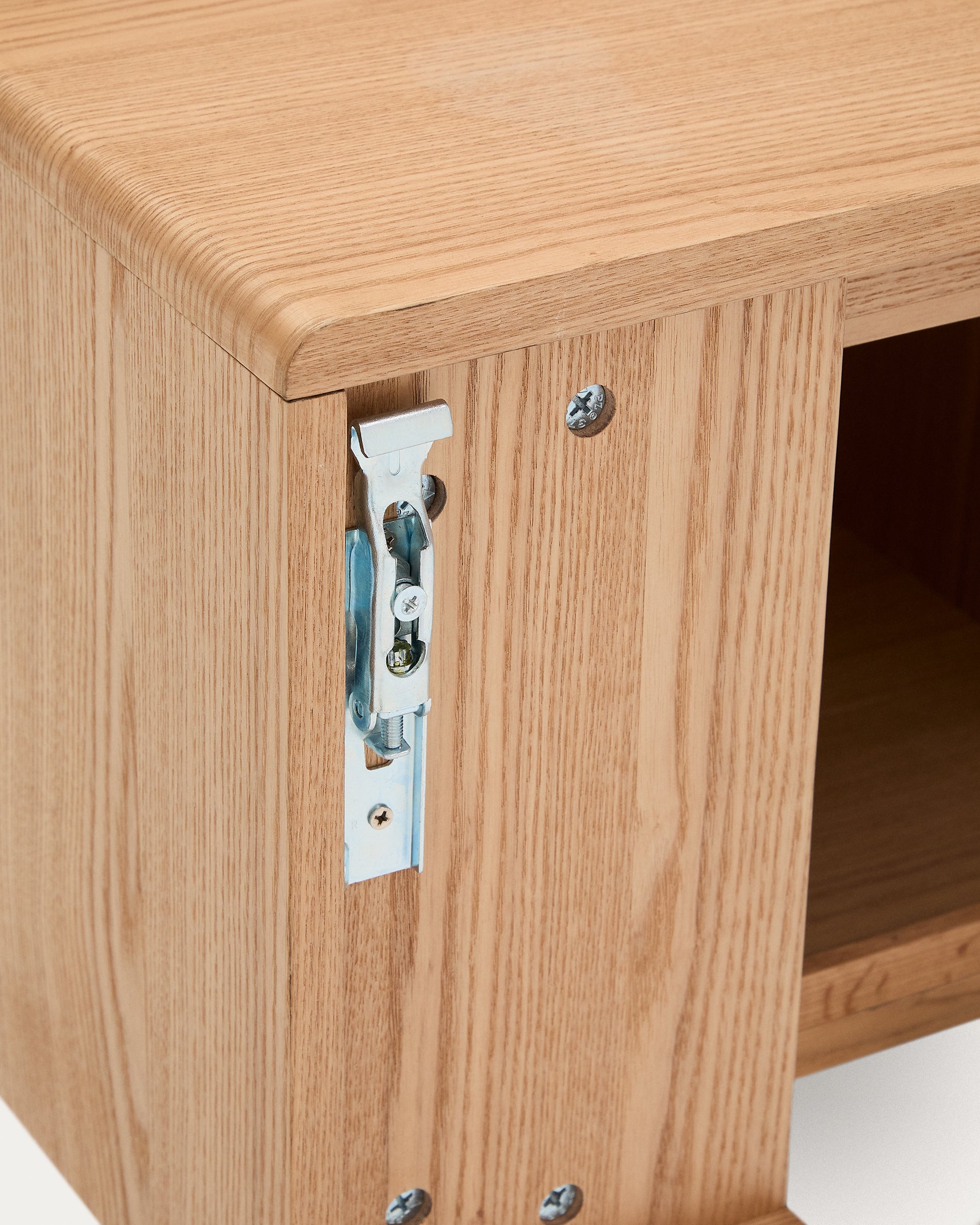 Salaya ash laminated plywood bathroom cupboard in a natural finish, 90 x 45 cm - Detail