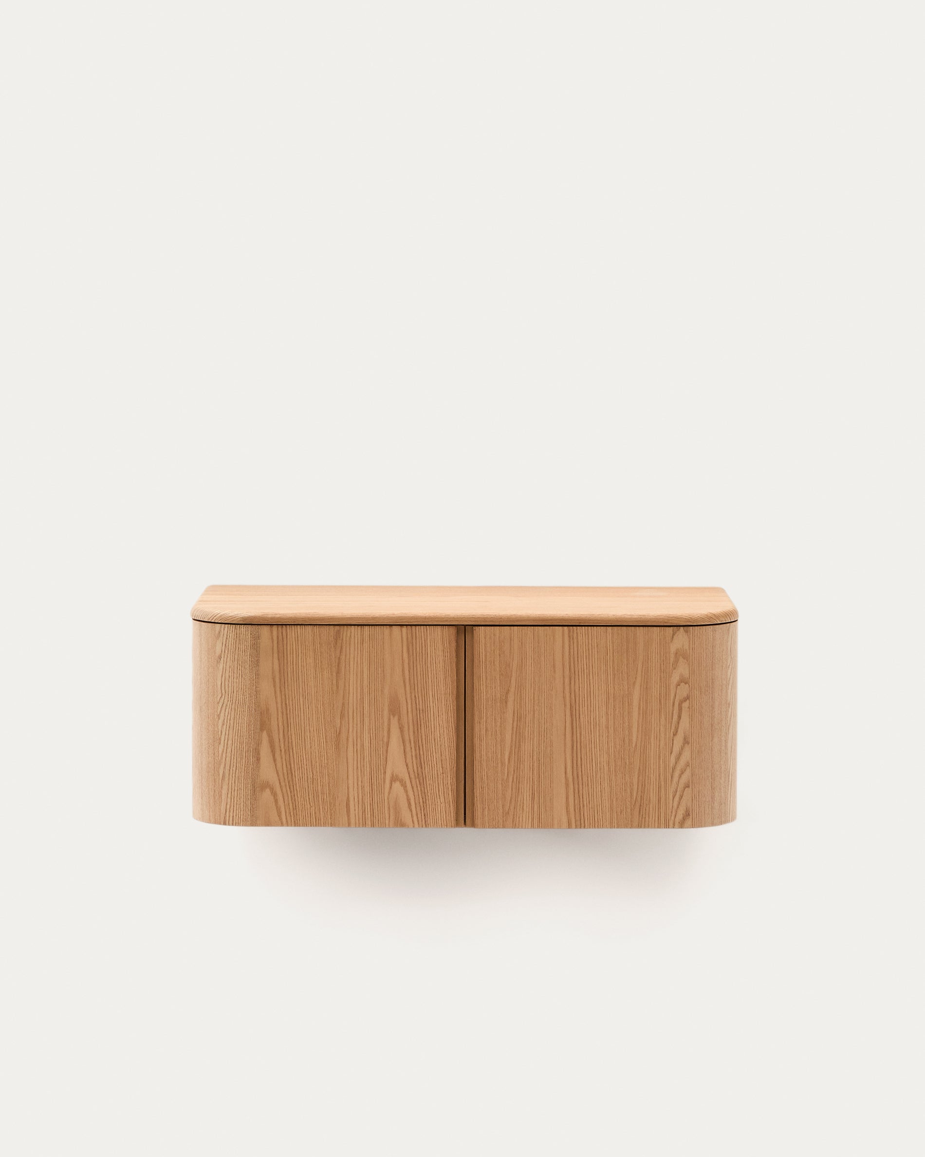 Salaya ash laminated plywood bathroom cupboard in a natural finish, 90 x 45 cm - Product View