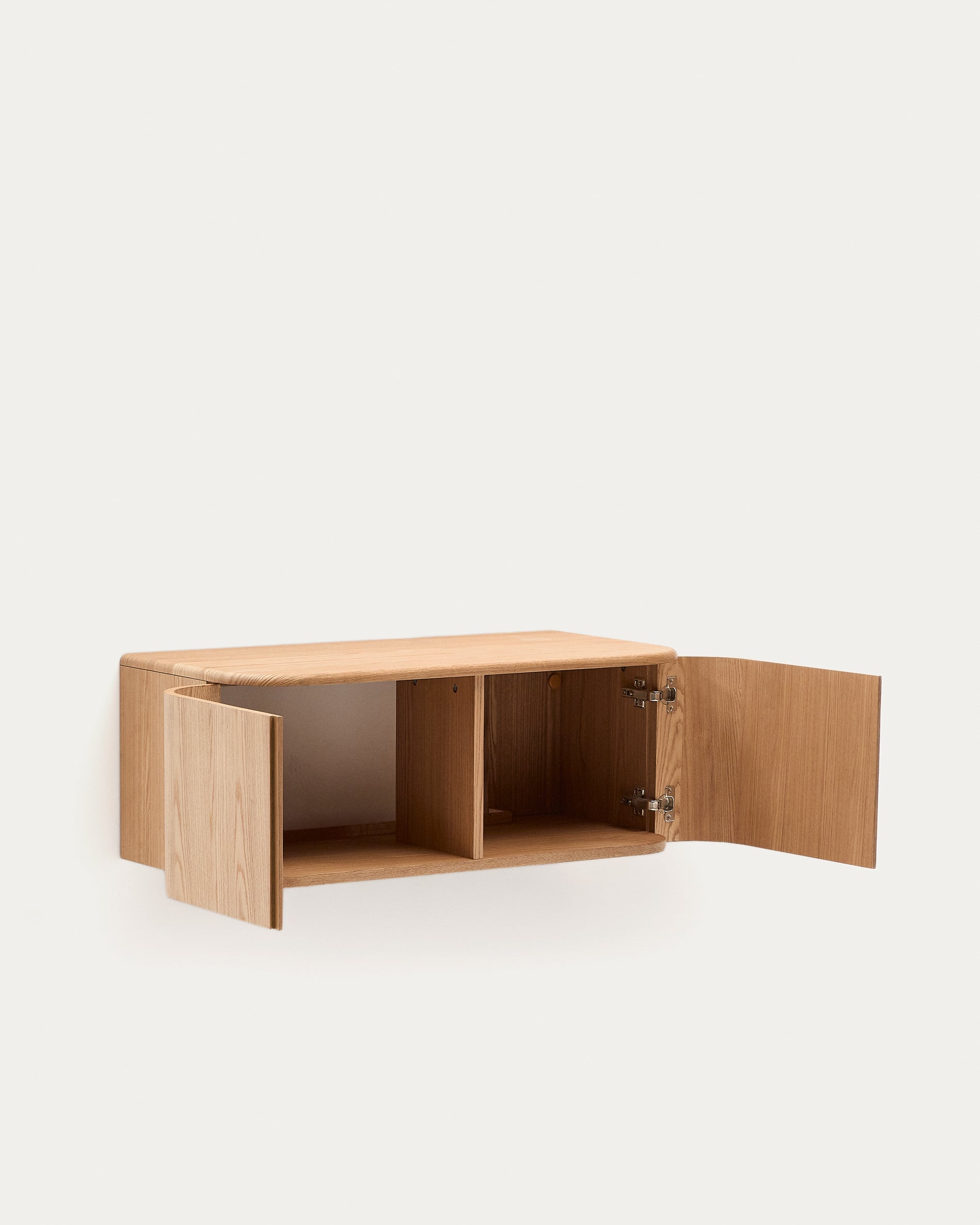 Salaya ash laminated plywood bathroom cupboard in a natural finish, 90 x 45 cm - Product View