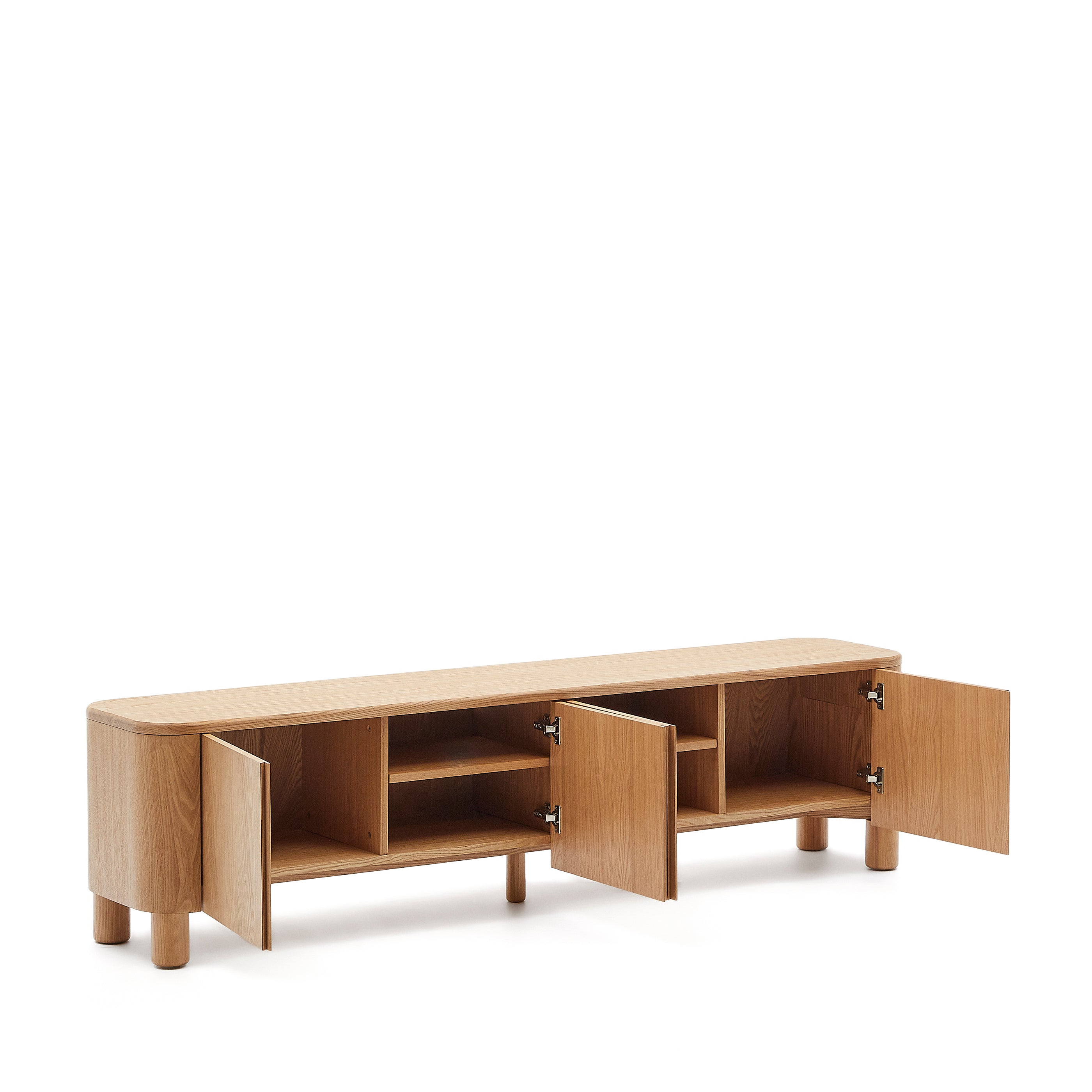 Salaya TV stand in ash plywood FSC Mix Credit, 200 cm x 52 cm - Product Image