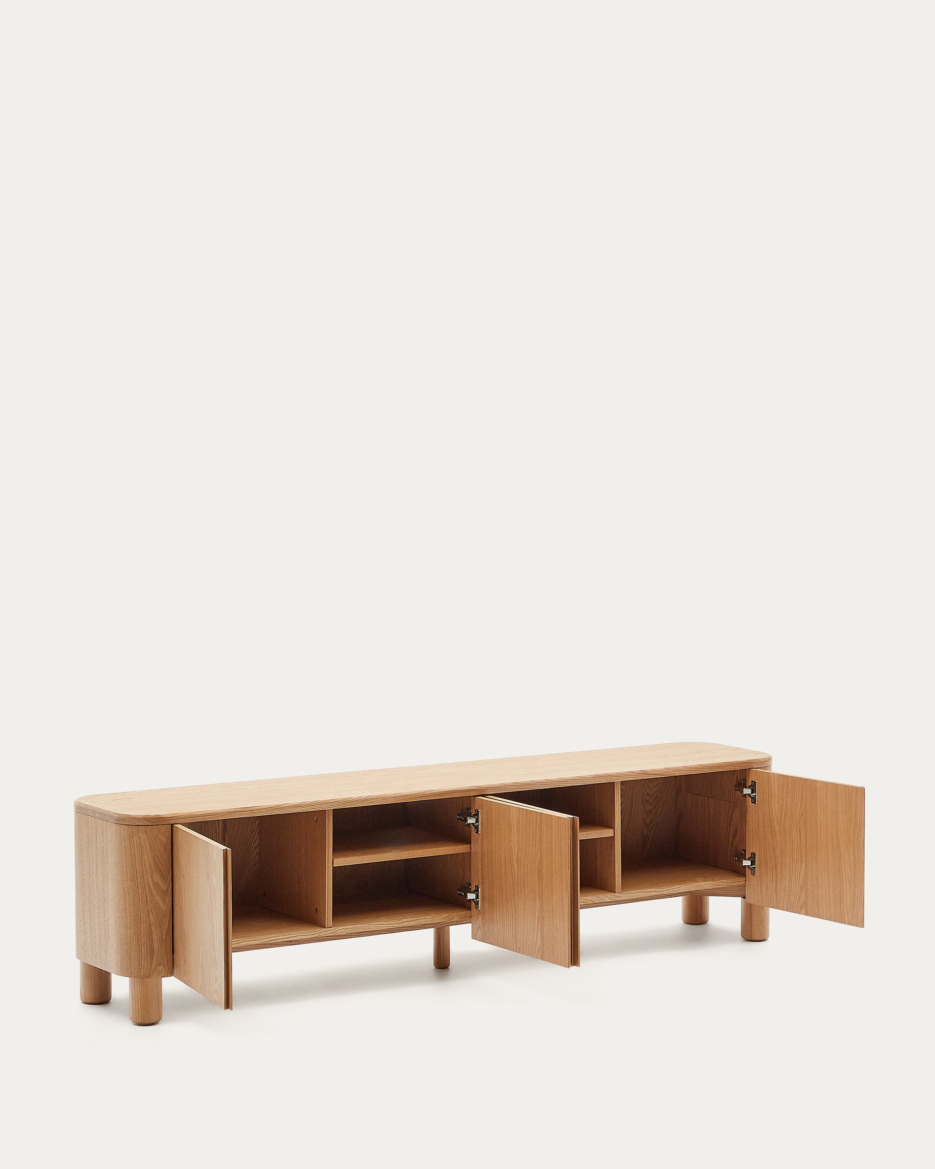 Salaya TV stand in ash plywood FSC Mix Credit, 200 cm x 52 cm - Product View