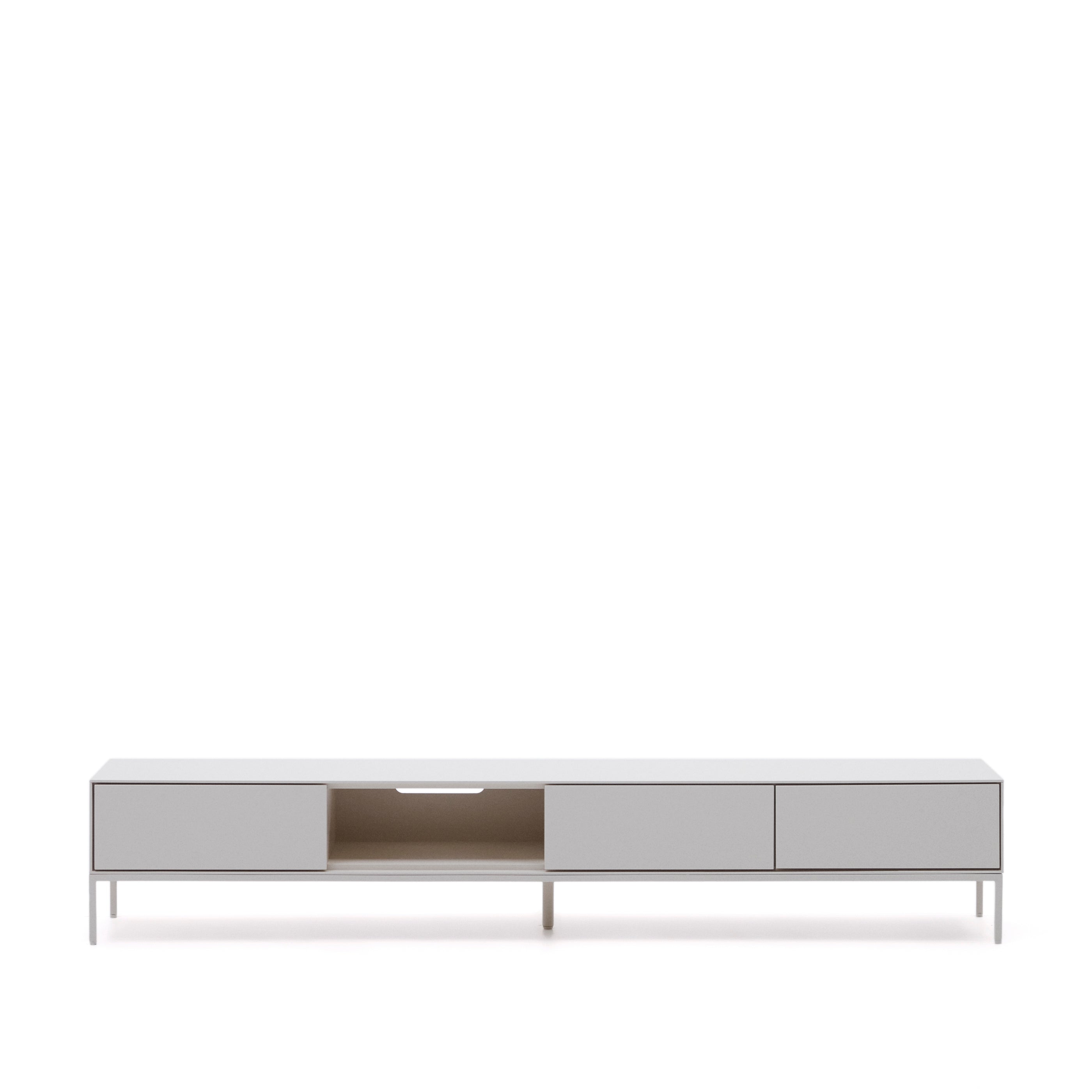 Vedrana TV 3-drawer cabinet white lacquered MDF 195 x 35 cm - Product Image