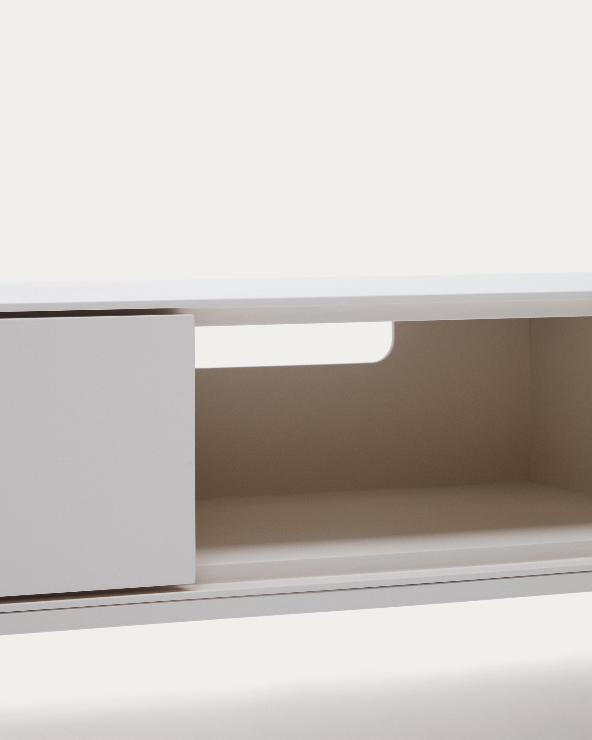 Vedrana TV 3-drawer cabinet white lacquered MDF 195 x 35 cm - Detail