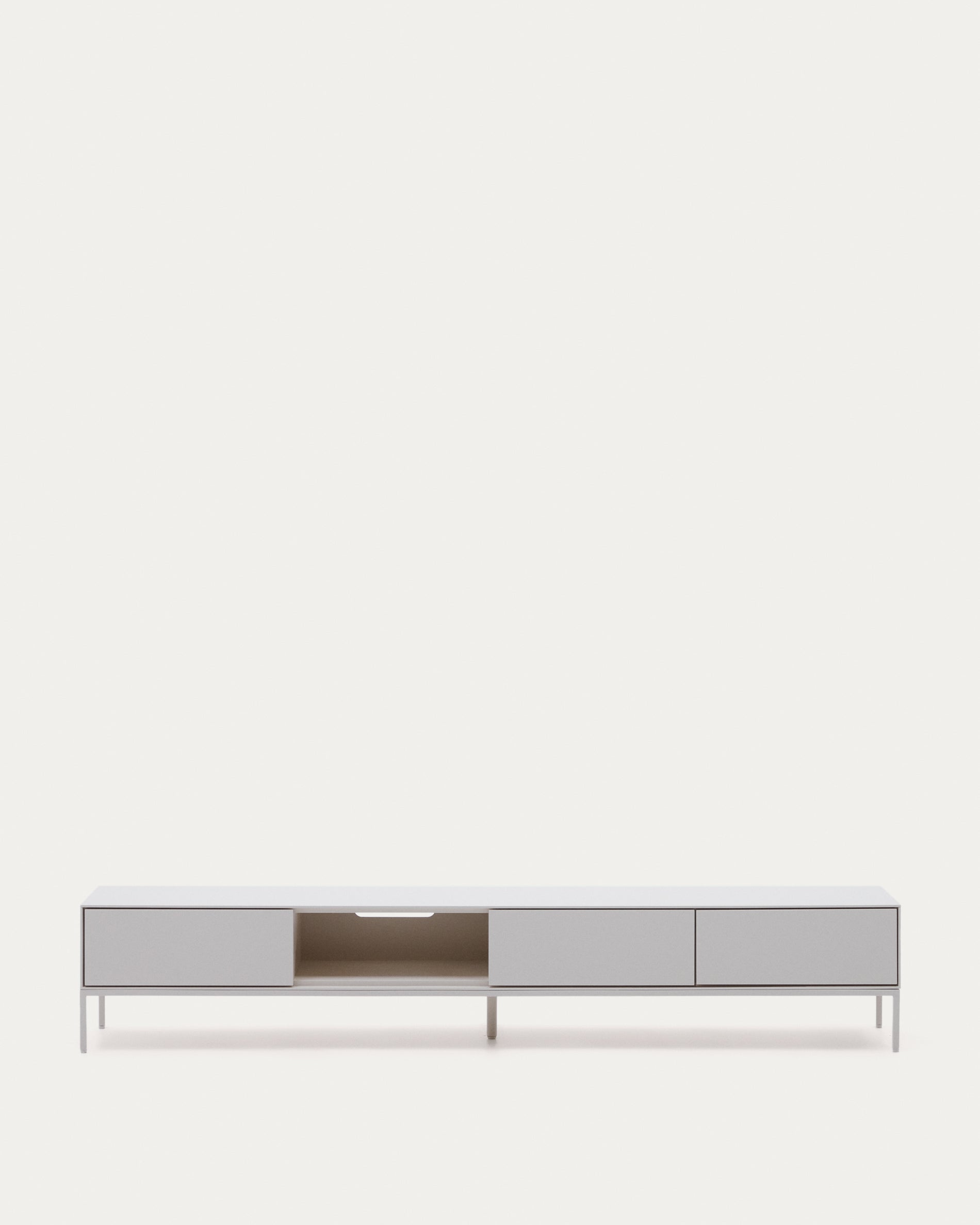 Vedrana TV 3-drawer cabinet white lacquered MDF 195 x 35 cm - Product View