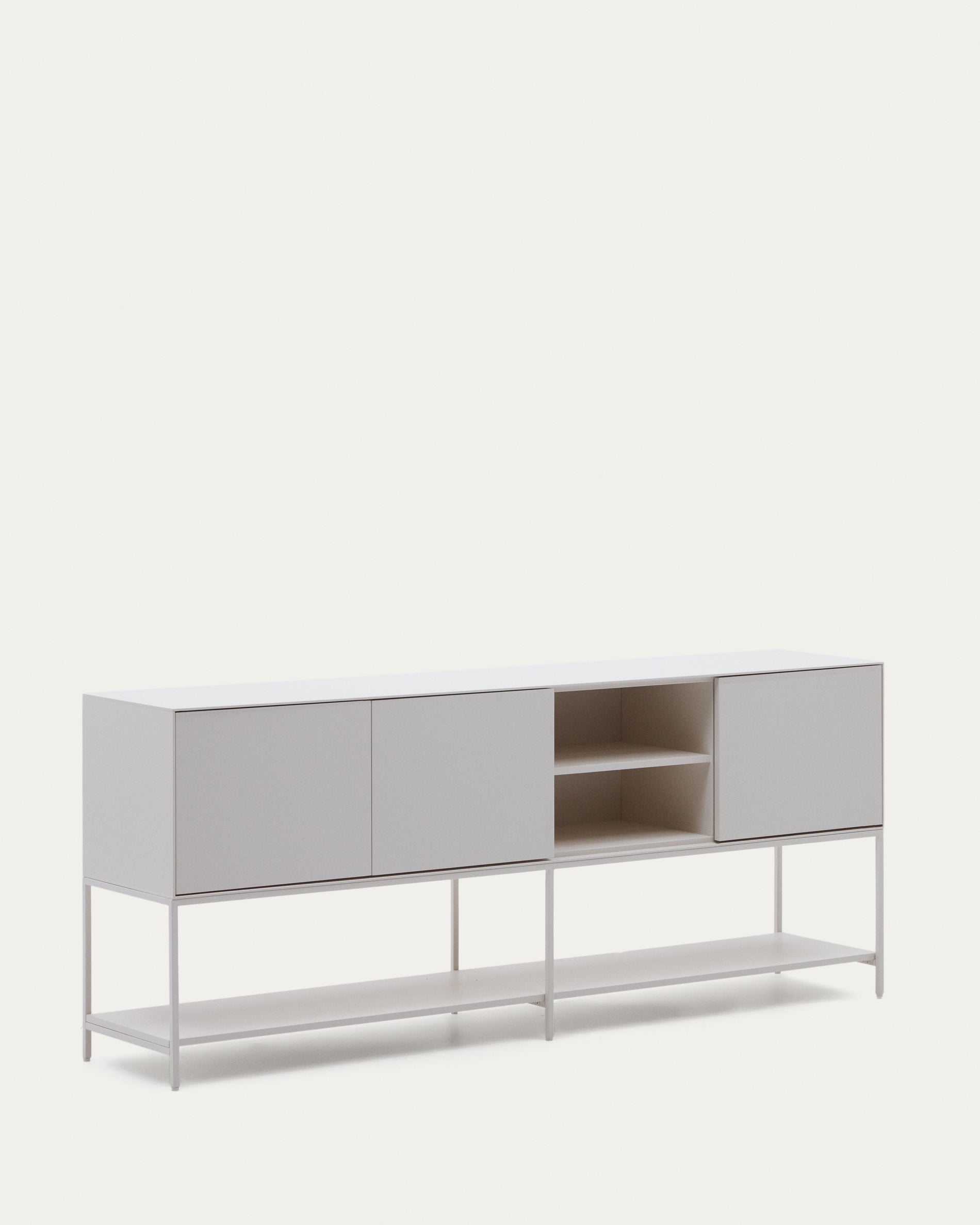 Vedrana 3-door sideboard white lacquered MDF 195 x 80 cm - Product View