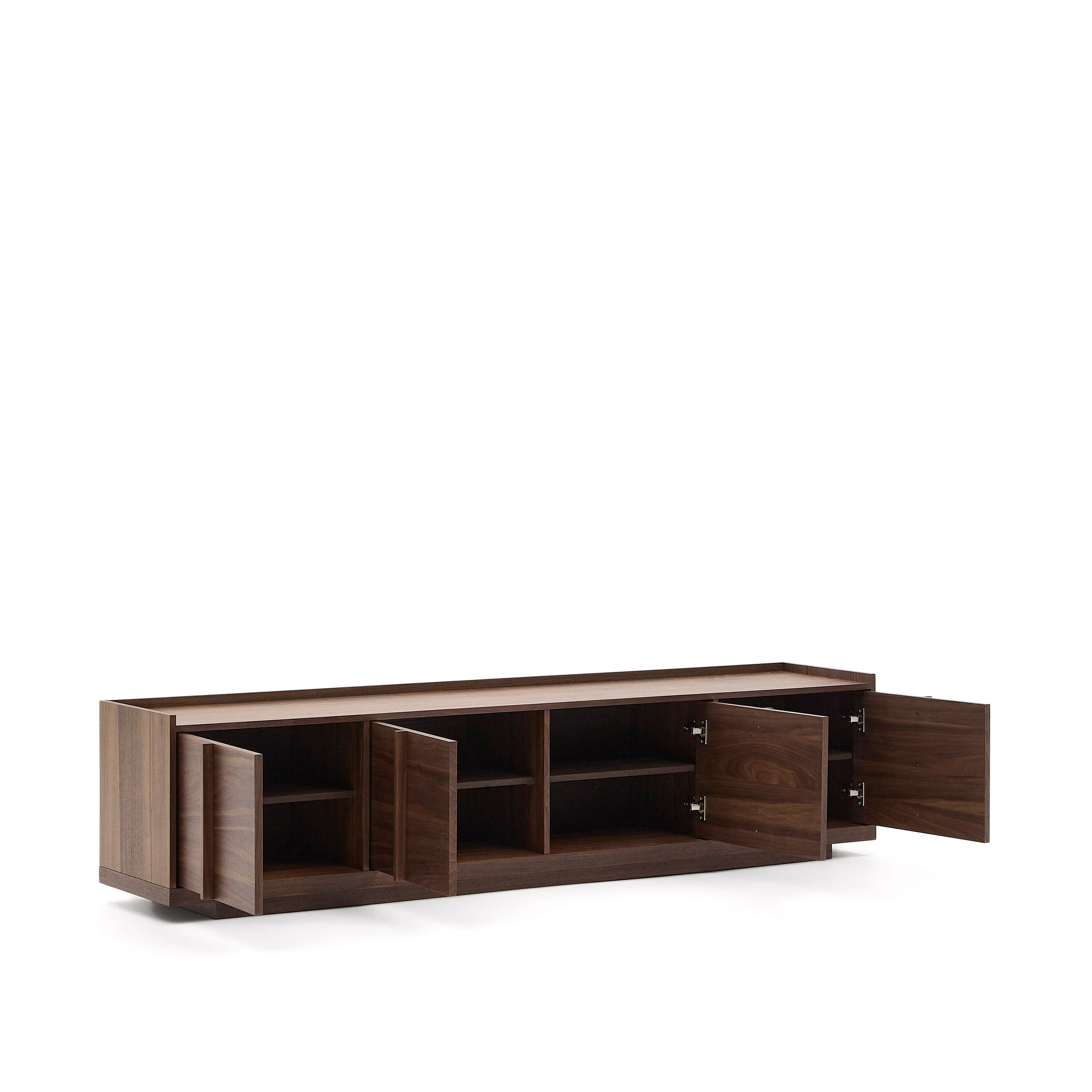 Onix TV stand with walnut veneer, dark finish, 200 x 45 cm