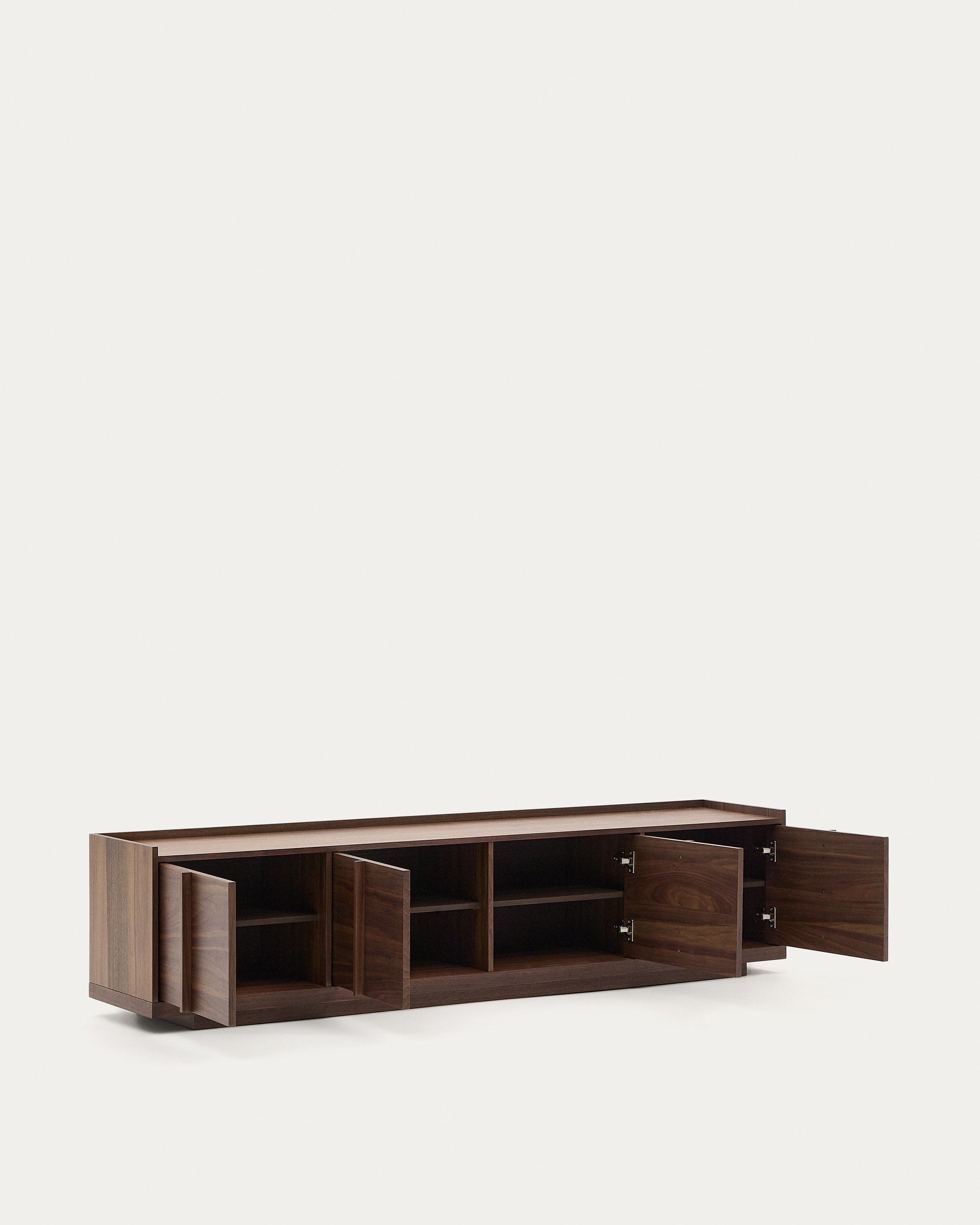 Onix TV stand with walnut veneer, dark finish, 200 x 45 cm