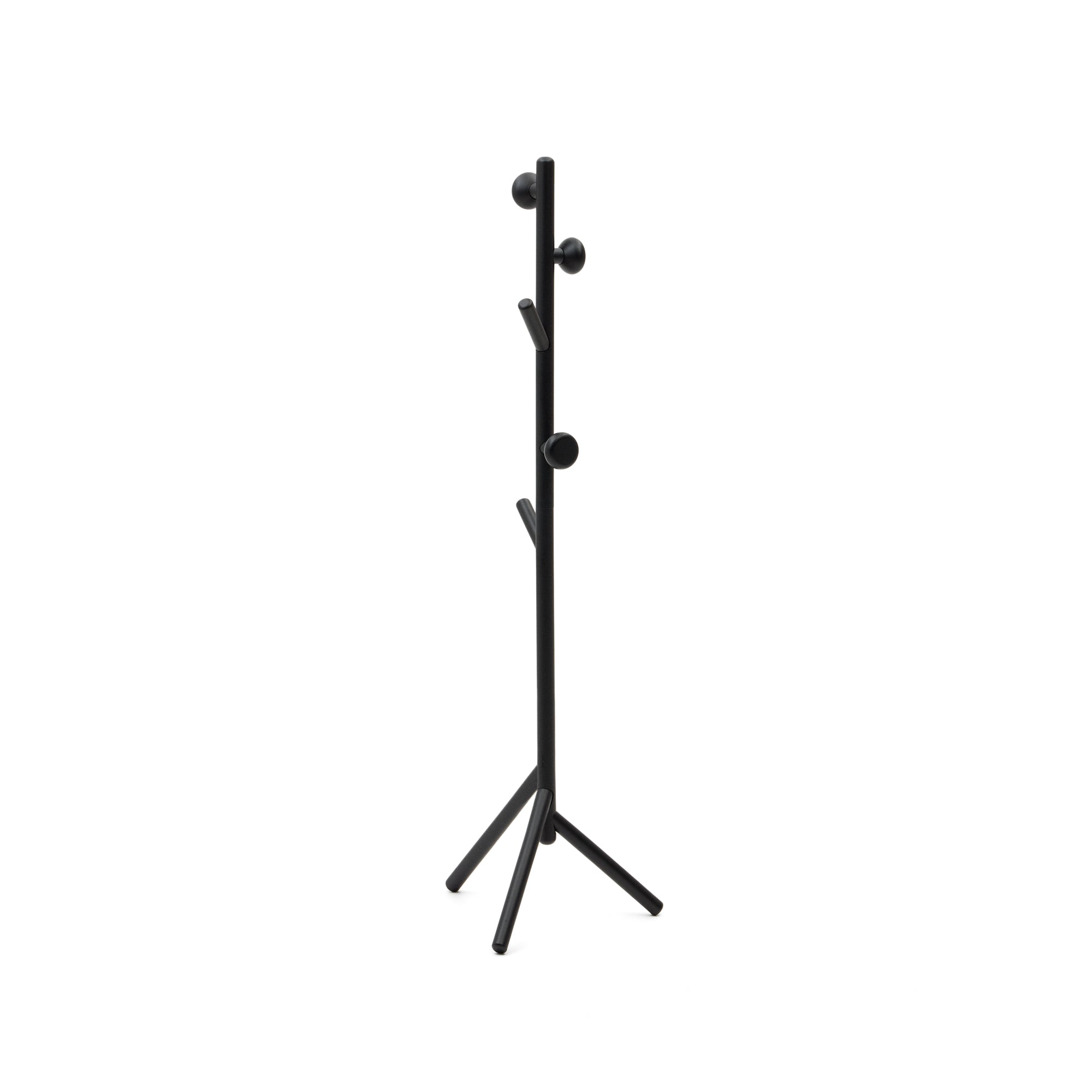 Nadue coat rack in solid beech wood with black finish 163 cm - Product Image