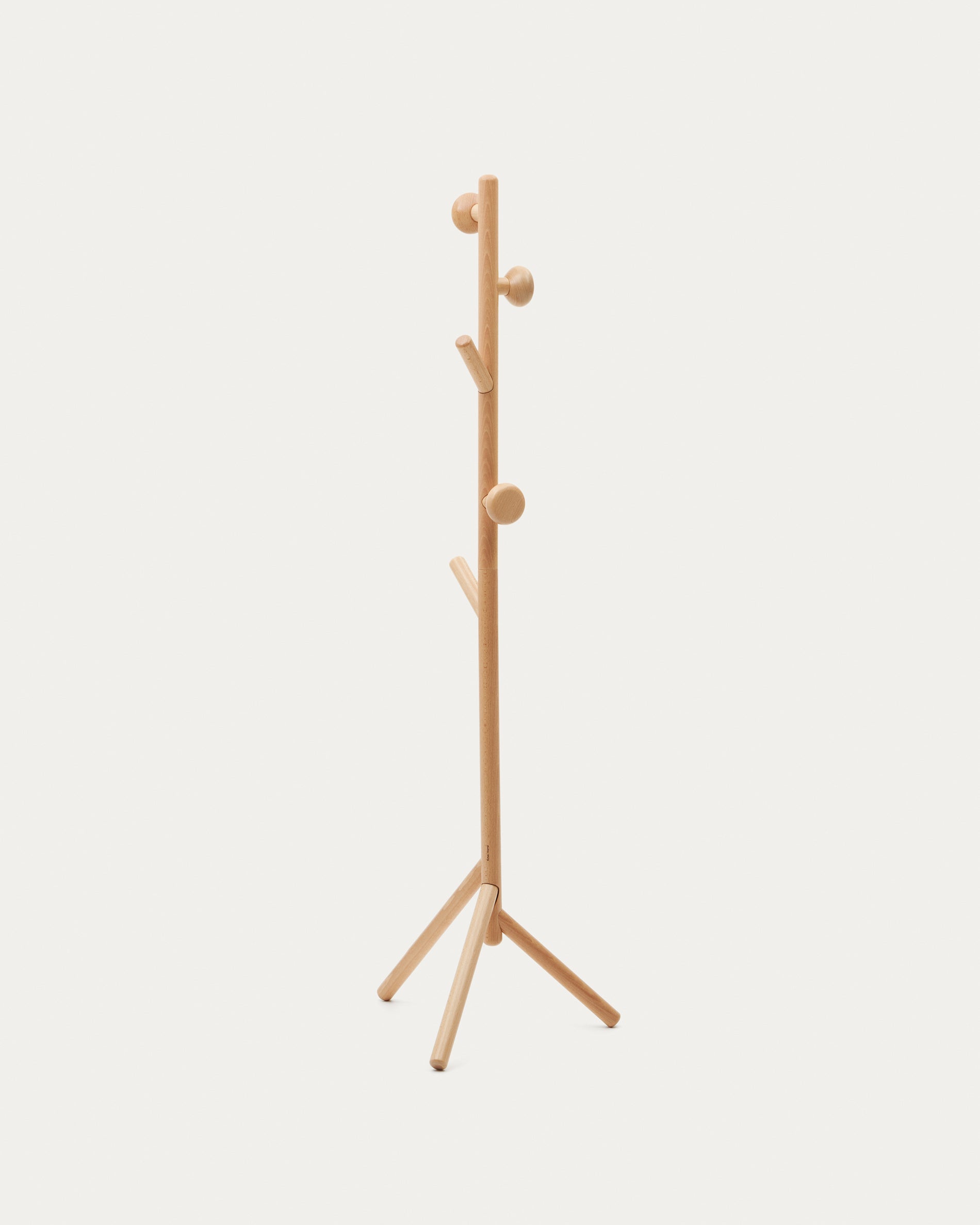 Nadue coat rack in solid beech wood with natural finish 163 cm - Product View