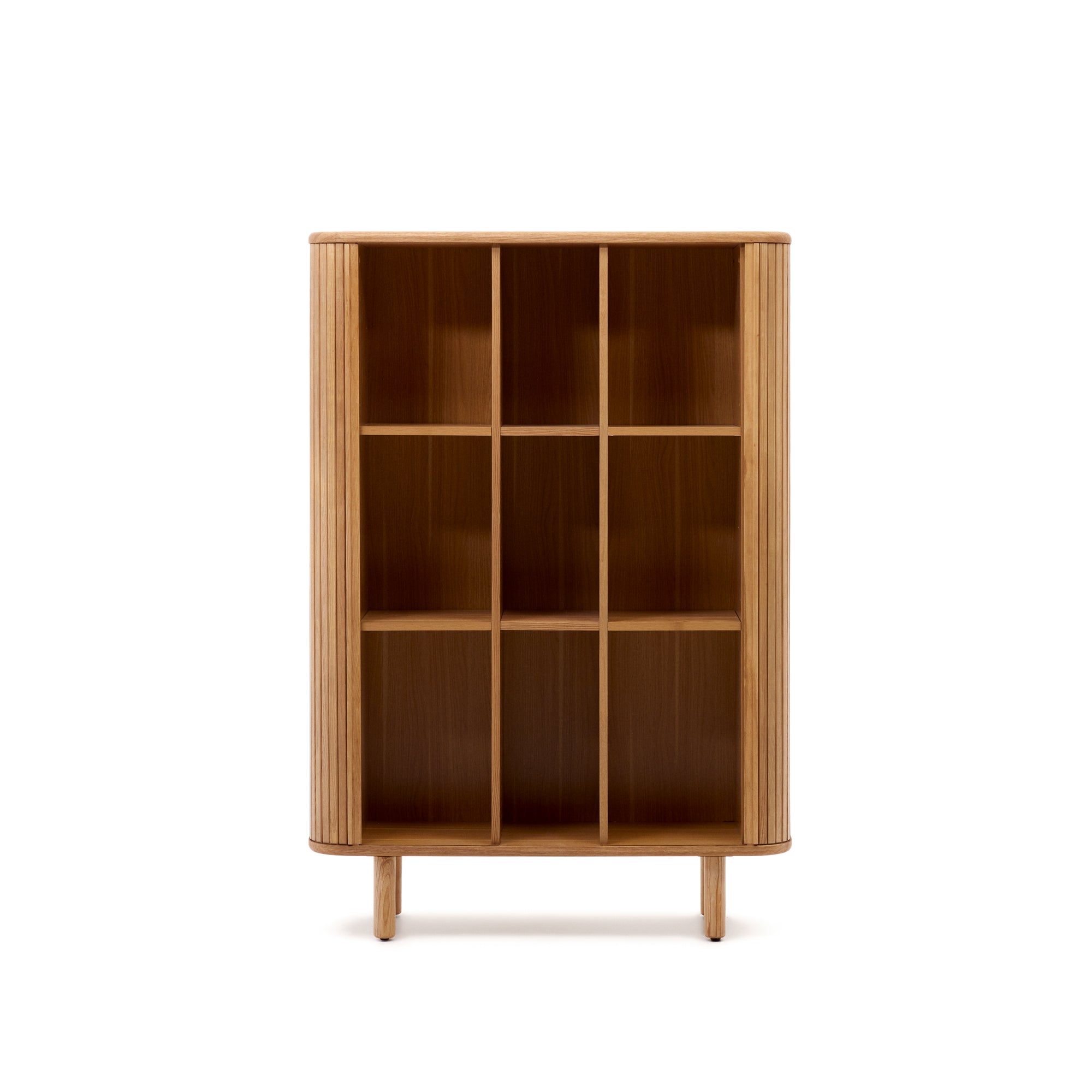 Mailen 2 door highboard in ash veneer with a natural finish 110 x 160 cm - Product Image