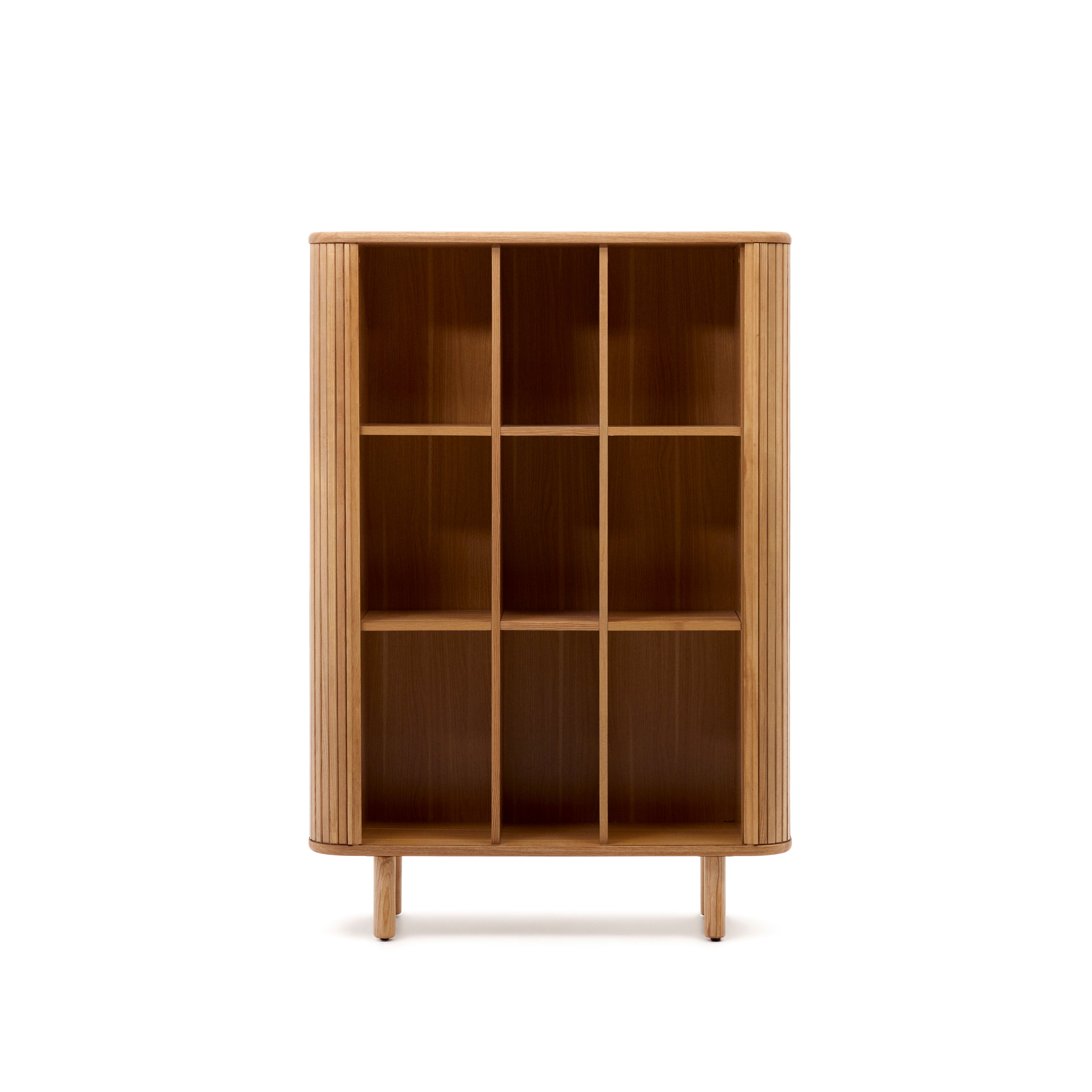 Mailen 2 door highboard in ash veneer with a natural finish 110 x 160 cm - Product Image