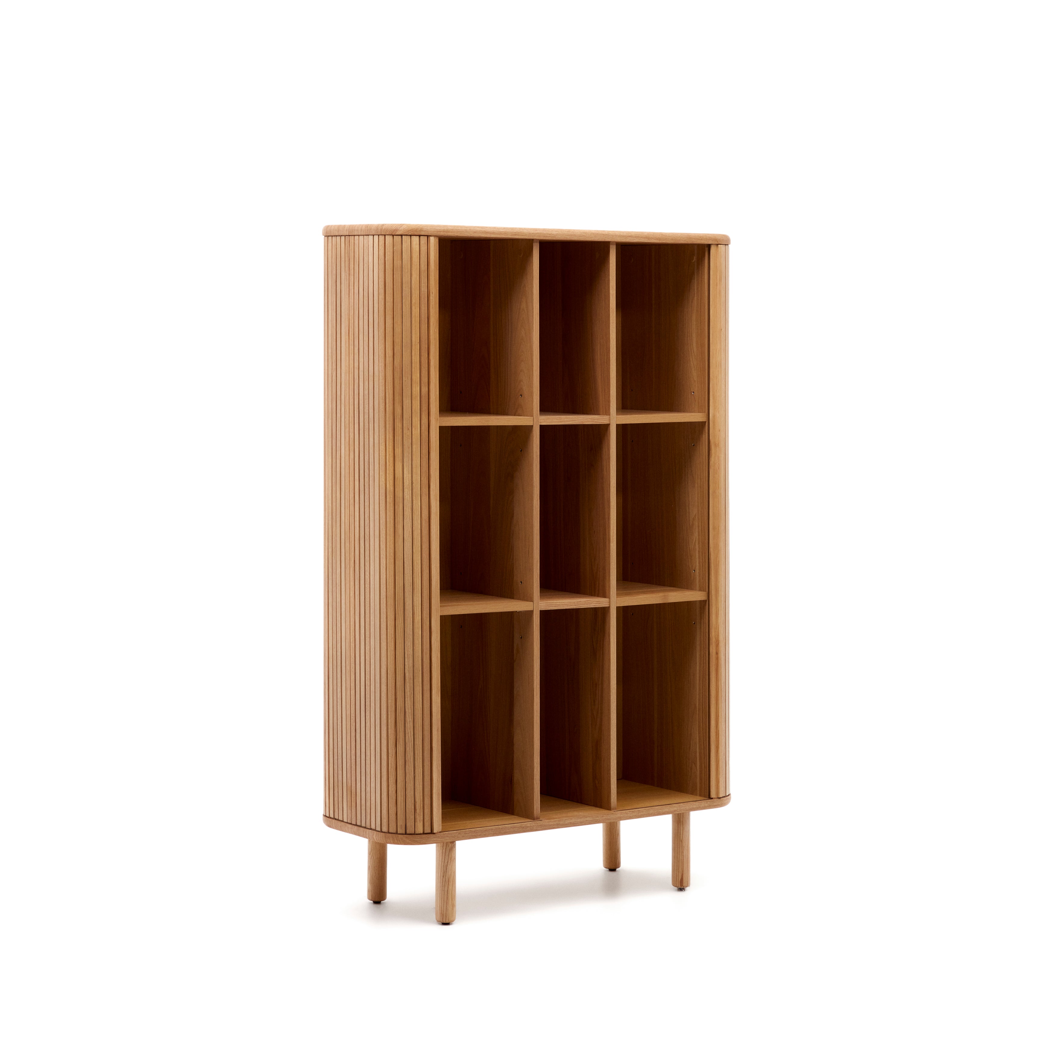 Mailen 2 door highboard in ash veneer with a natural finish 110 x 160 cm - Product Image