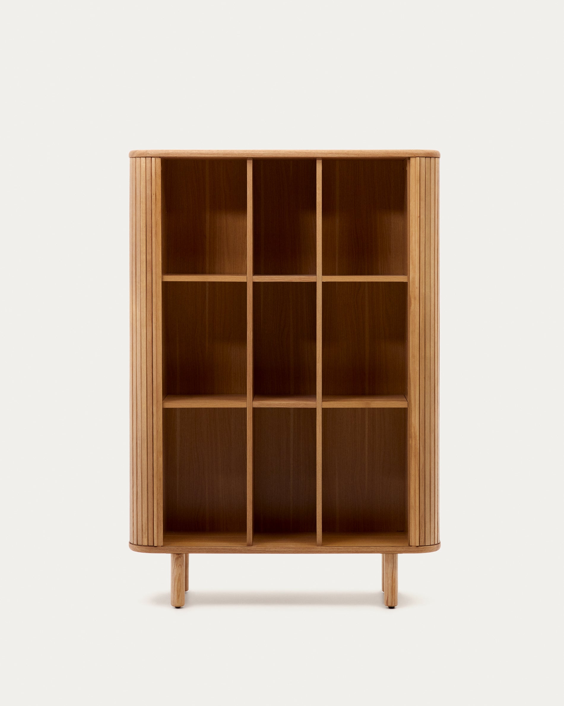 Mailen 2 door highboard in ash veneer with a natural finish 110 x 160 cm - Product View