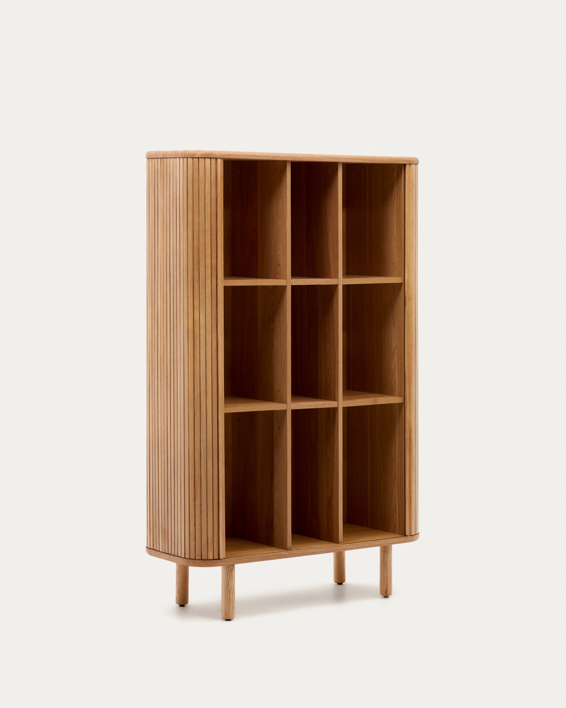 Mailen 2 door highboard in ash veneer with a natural finish 110 x 160 cm - Product View