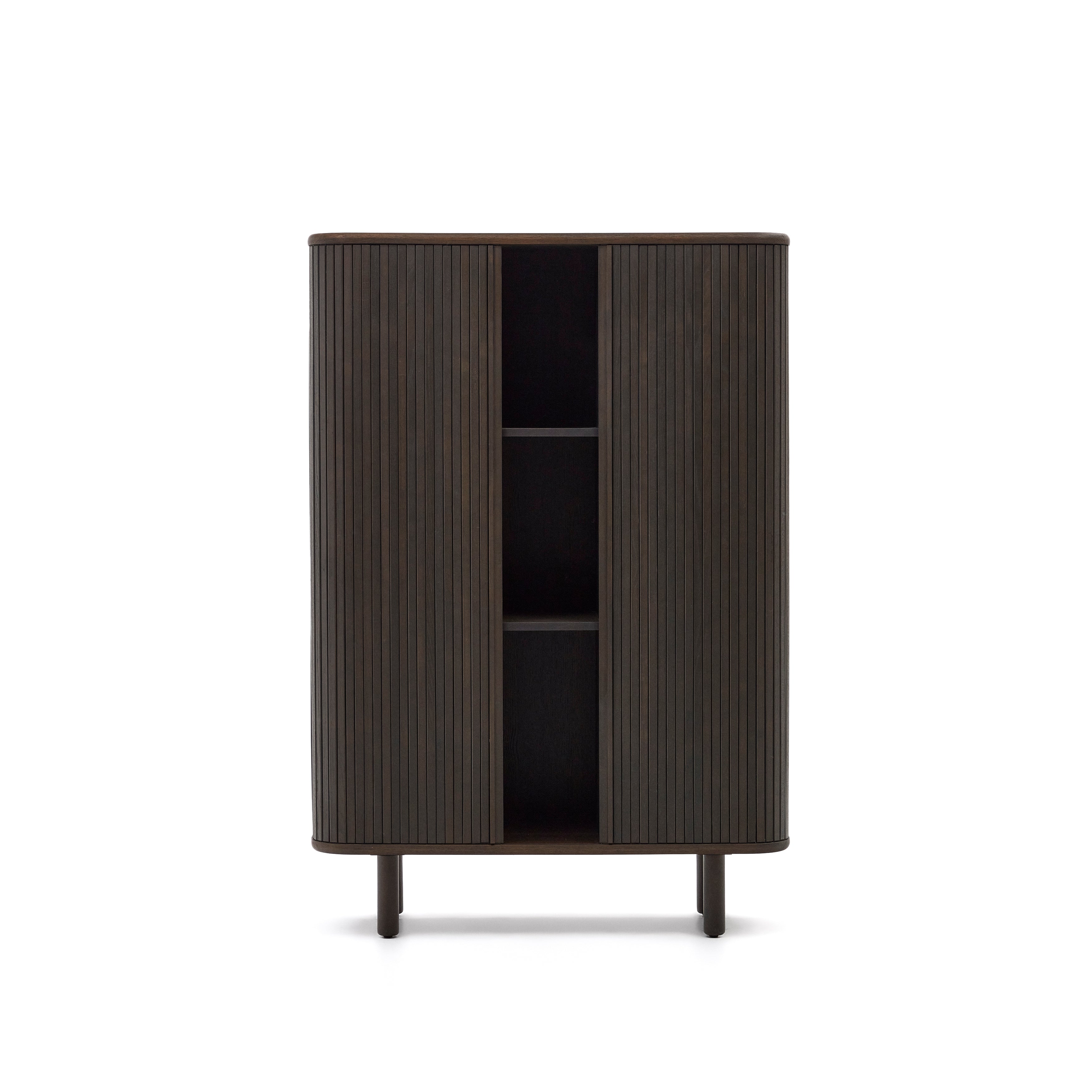 Mailen 2 door highboard in ash veneer with a dark finish 110 x 160 cm - Product Image