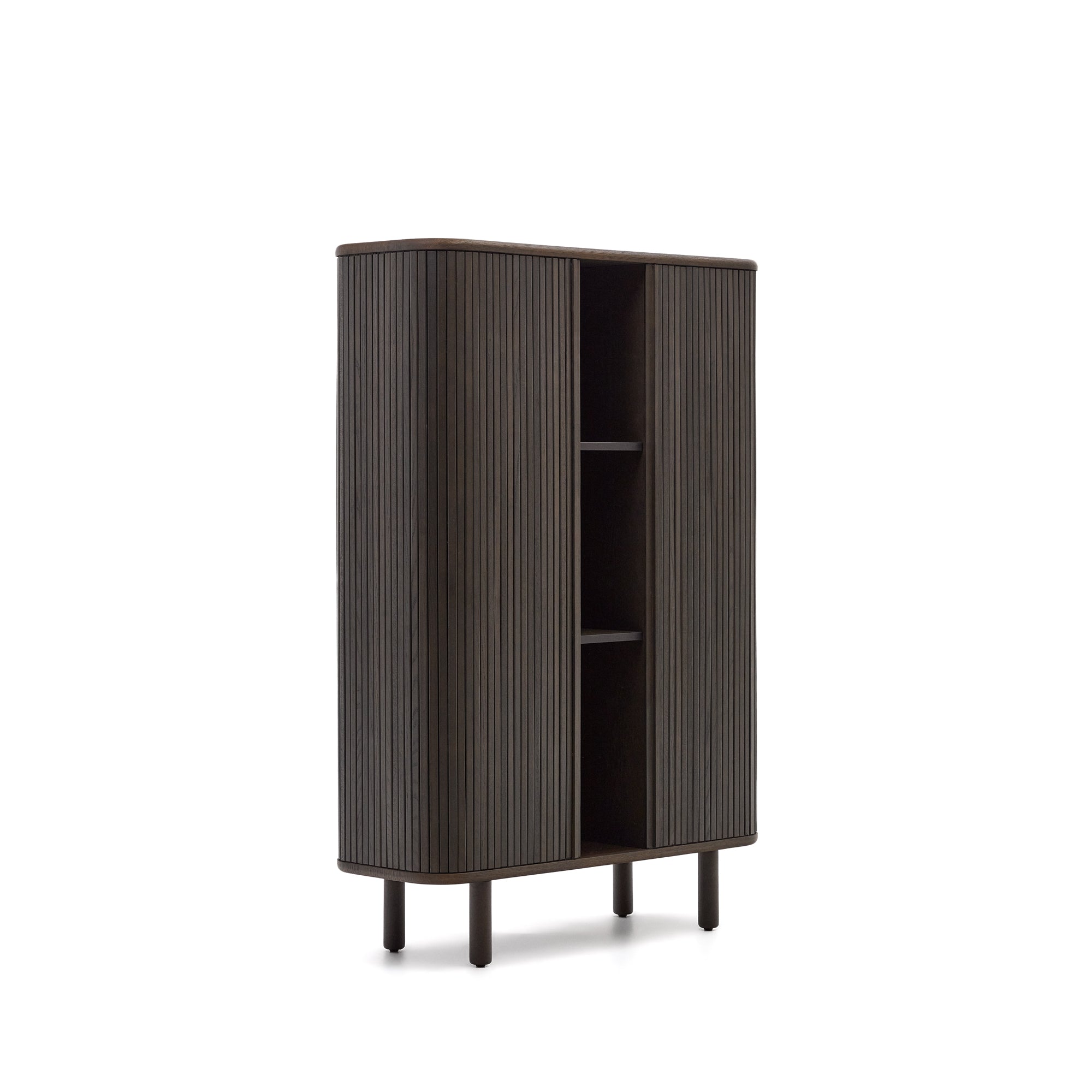 Mailen 2 door highboard in ash veneer with a dark finish 110 x 160 cm - Product Image
