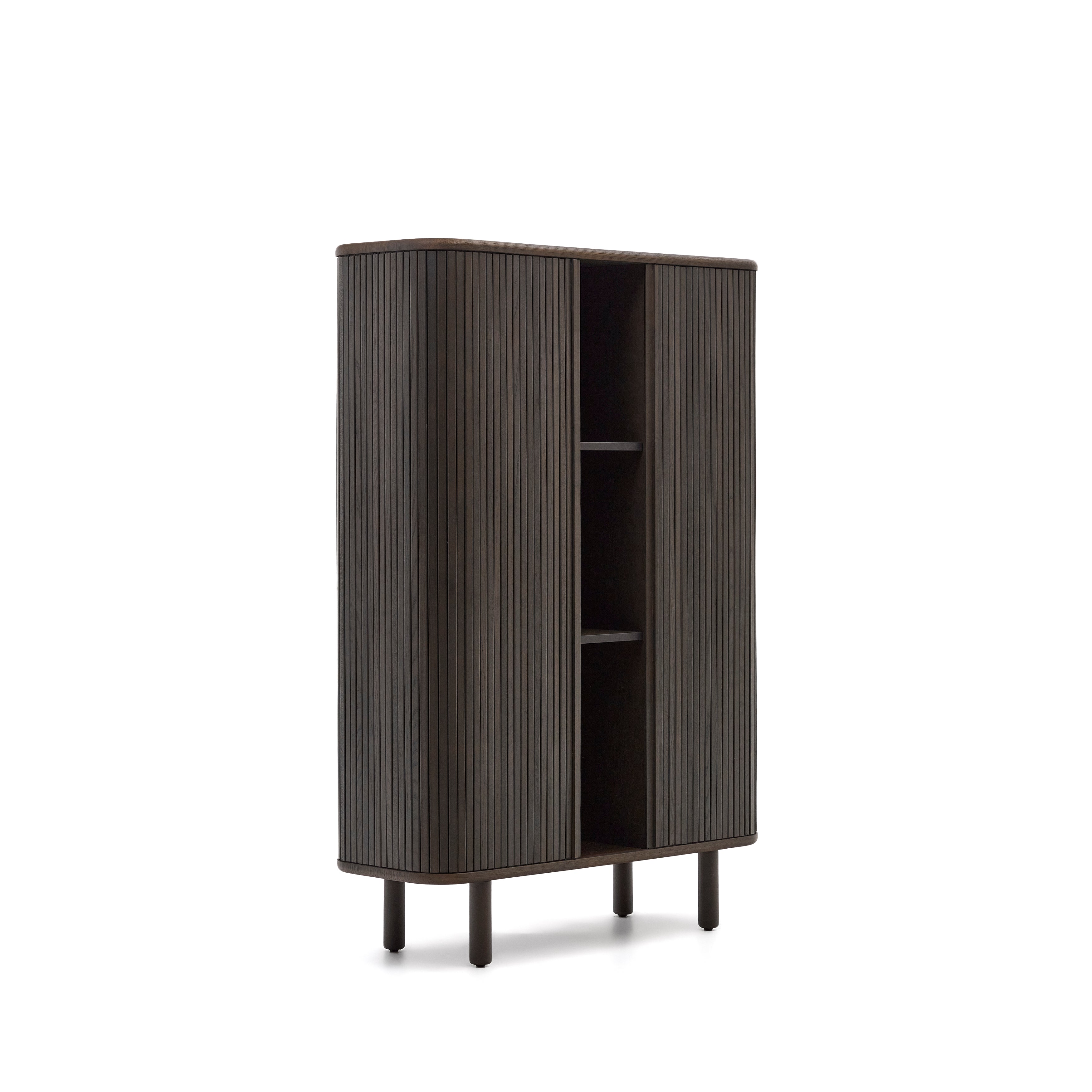 Mailen 2 door highboard in ash veneer with a dark finish 110 x 160 cm - Product Image