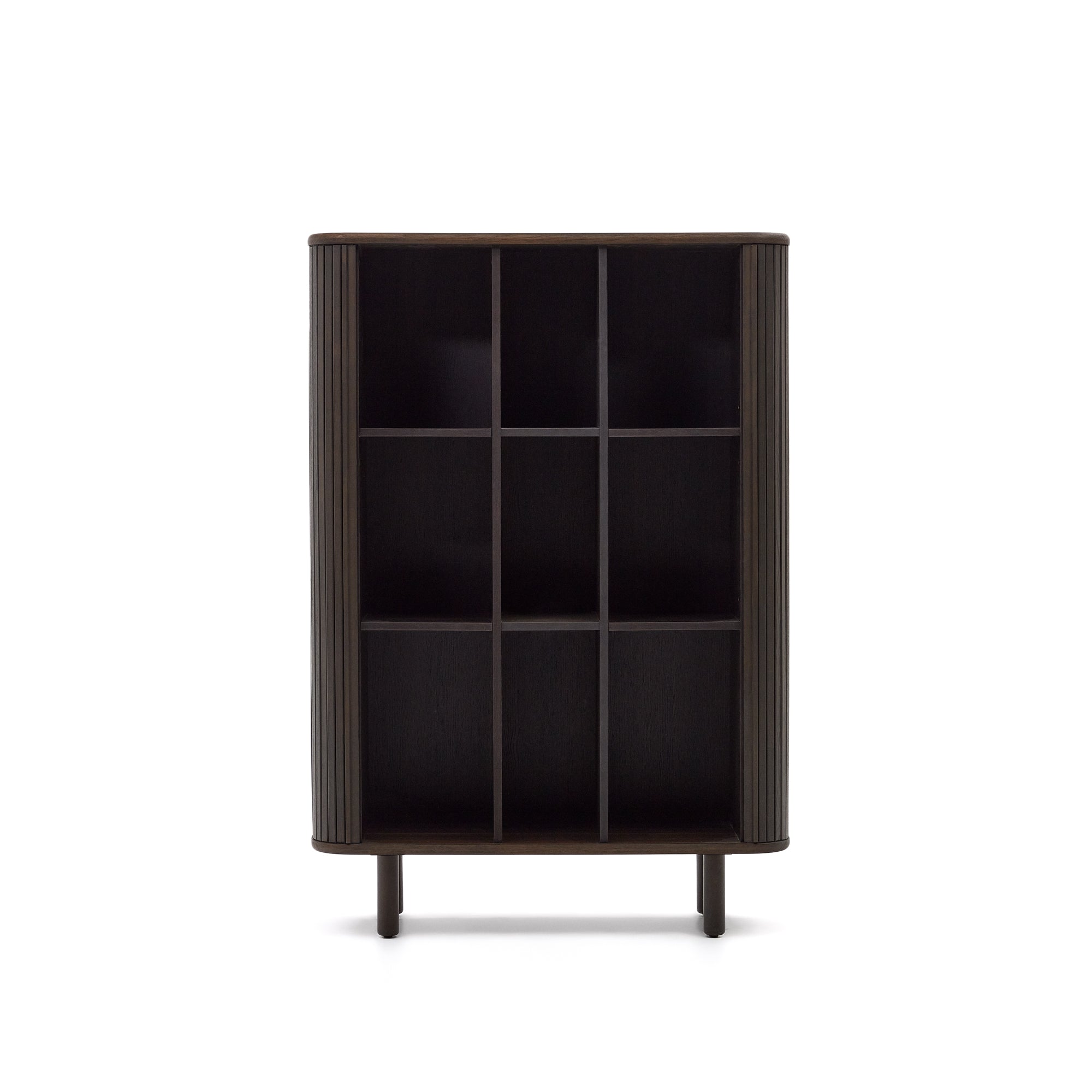 Mailen 2 door highboard in ash veneer with a dark finish 110 x 160 cm - Product Image