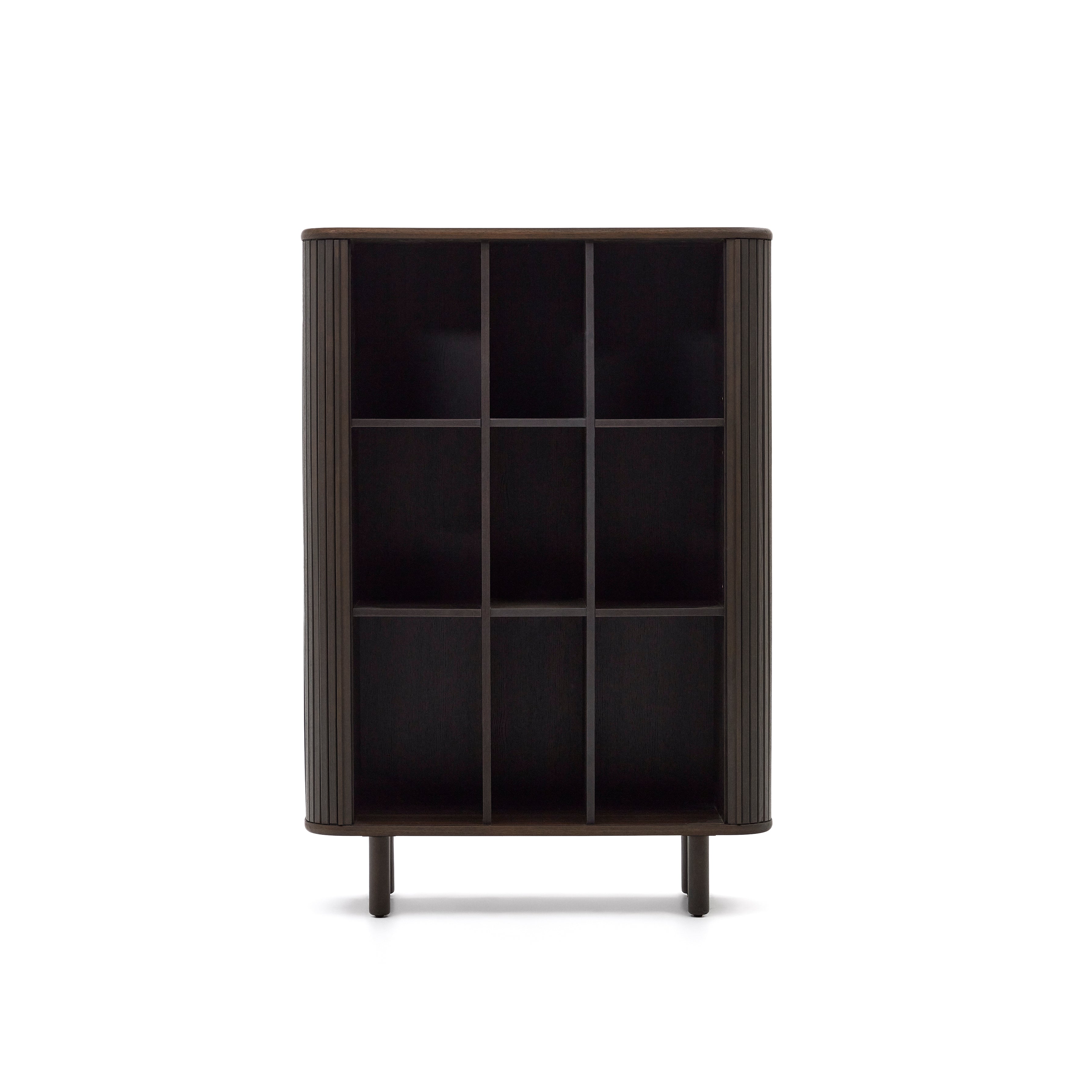 Mailen 2 door highboard in ash veneer with a dark finish 110 x 160 cm - Product Image