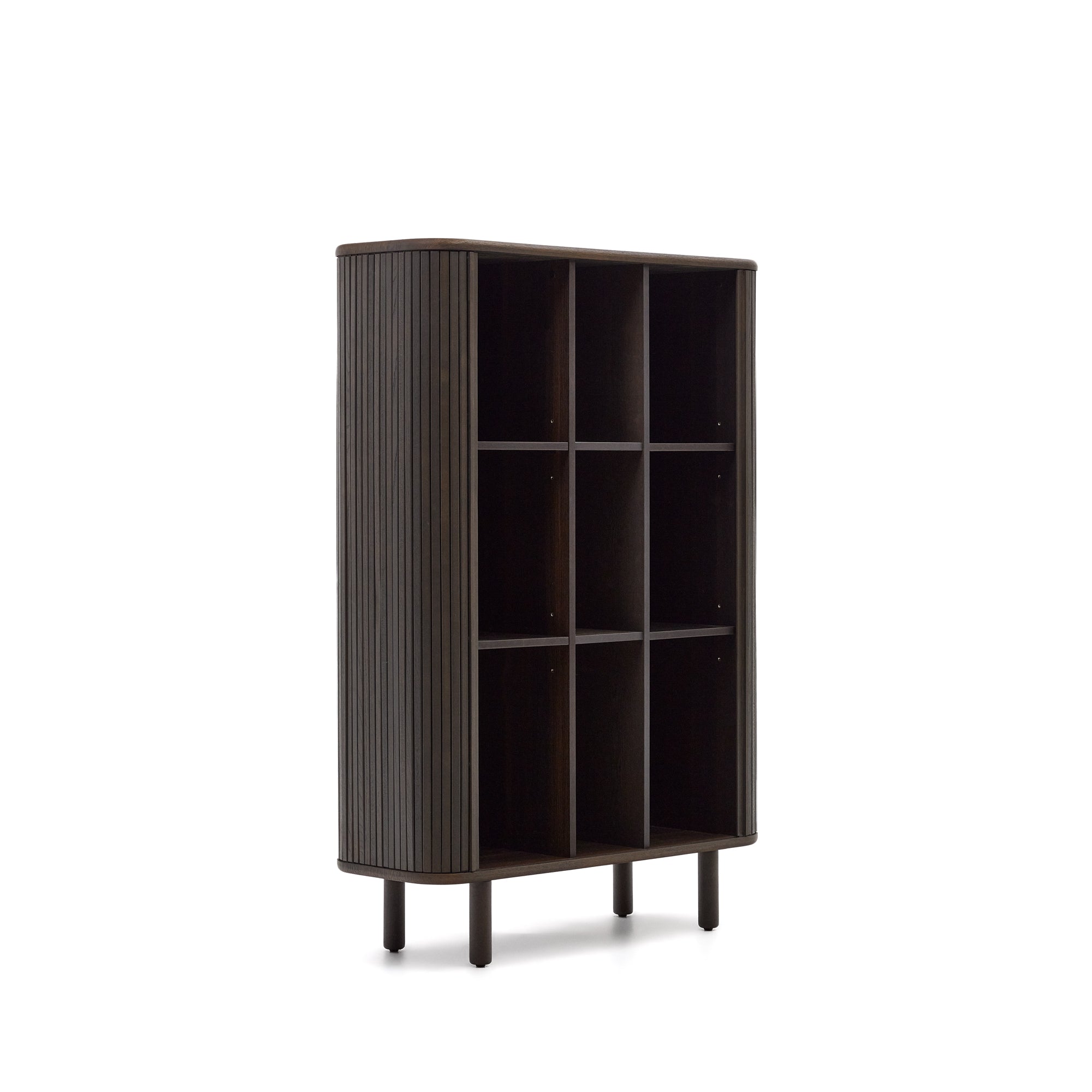 Mailen 2 door highboard in ash veneer with a dark finish 110 x 160 cm - Product Image