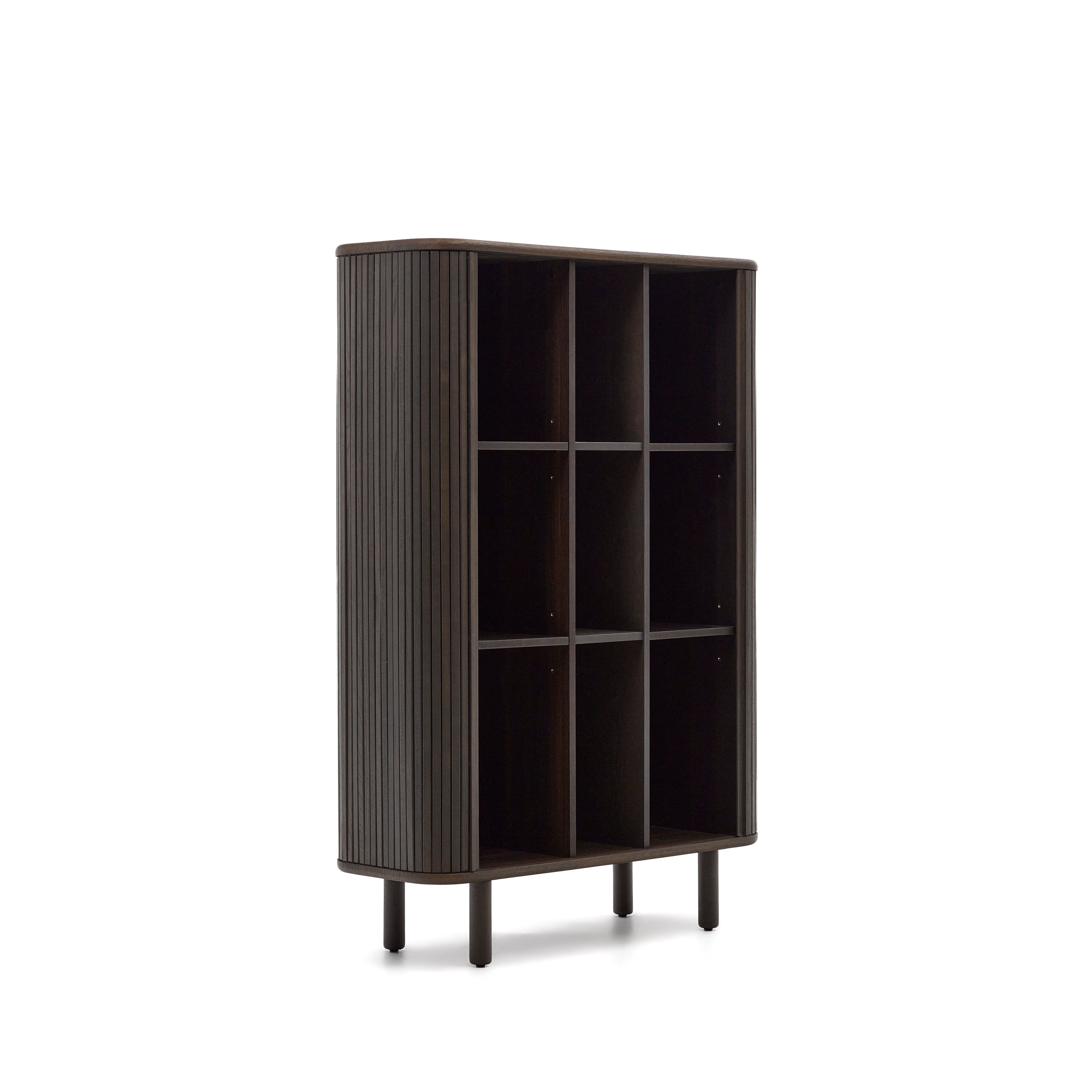 Mailen 2 door highboard in ash veneer with a dark finish 110 x 160 cm - Product Image