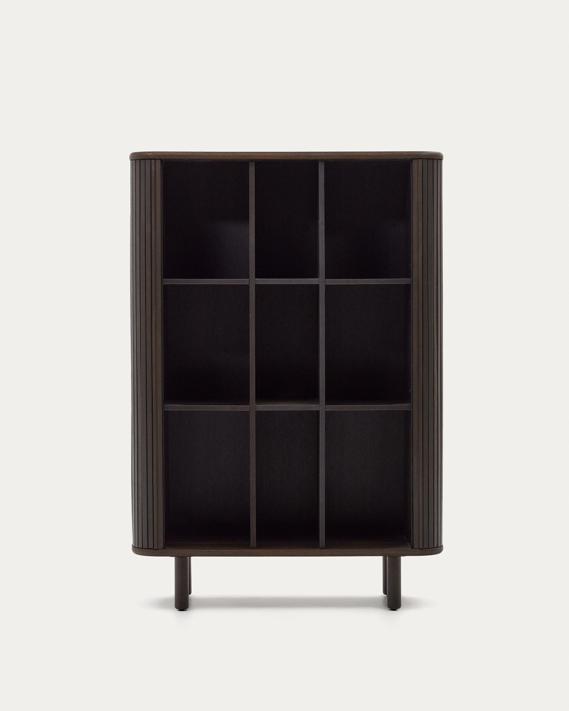 Mailen 2 door highboard in ash veneer with a dark finish 110 x 160 cm - Product View