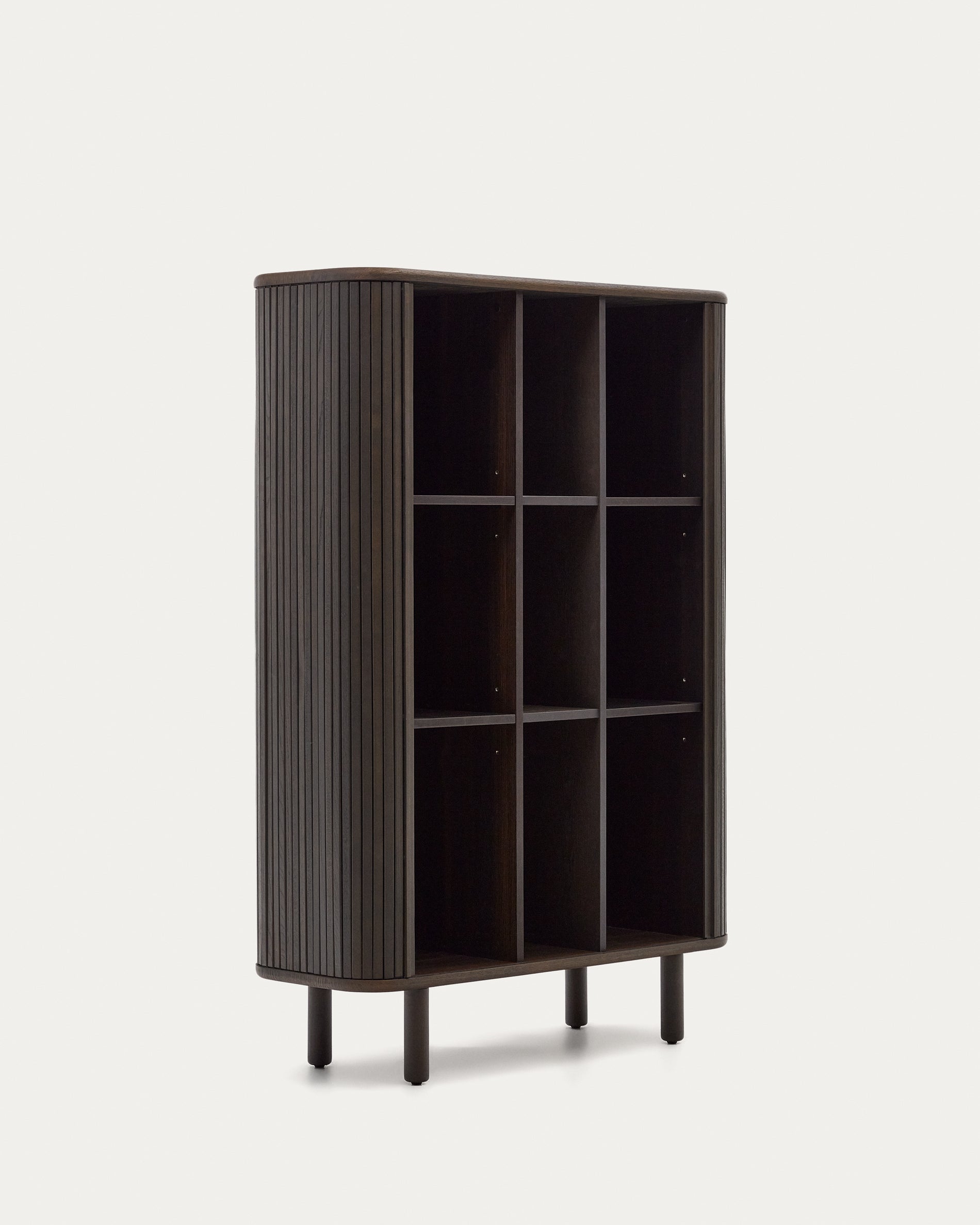 Mailen 2 door highboard in ash veneer with a dark finish 110 x 160 cm - Product View
