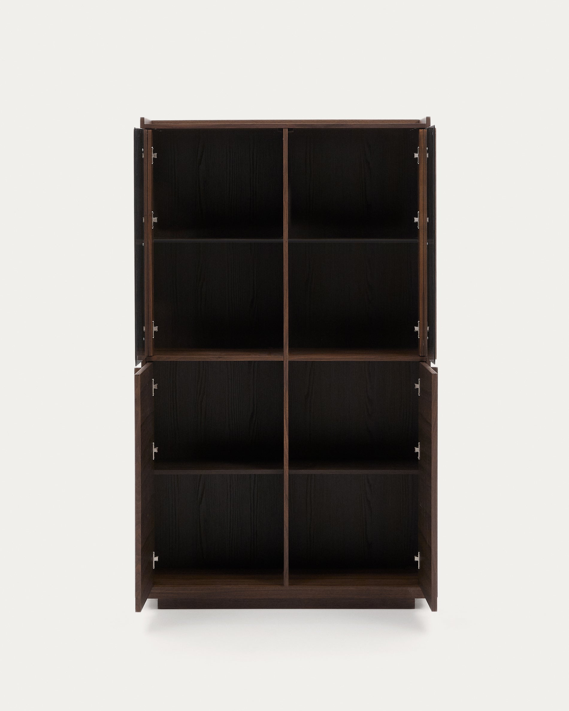 Onix display cabinet solid walnut and walnut veneer dark finish 101 x 170 cm FSC Mix Credit - Product View