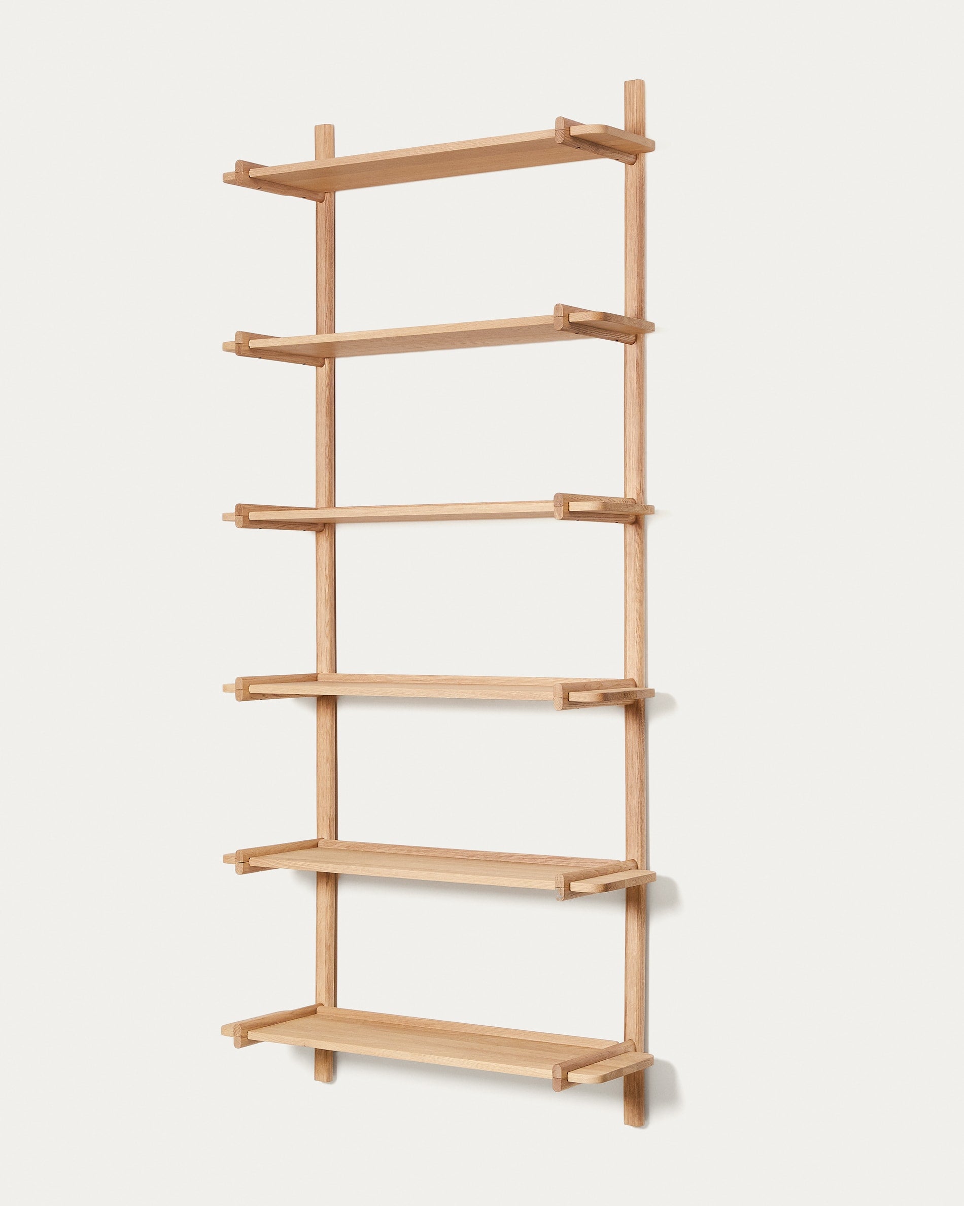 Sitra modular shelf, 6 solid oak shelves with natural finish, 90 cm, FSC Mix Credit