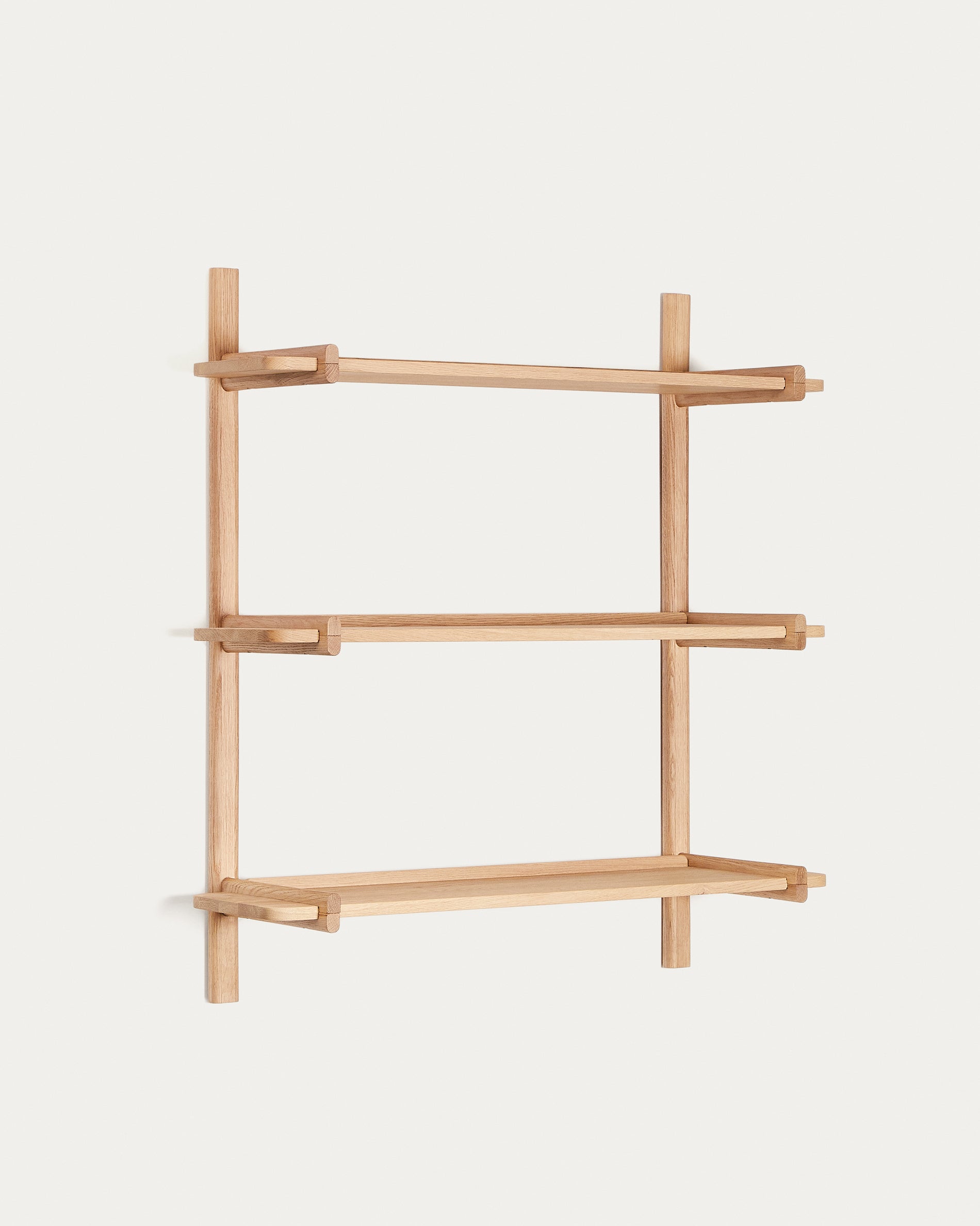 Sitra modular shelf, 3 solid oak wood shelves in a natural finish, 90 cm, FSC Mix Credit - Product View