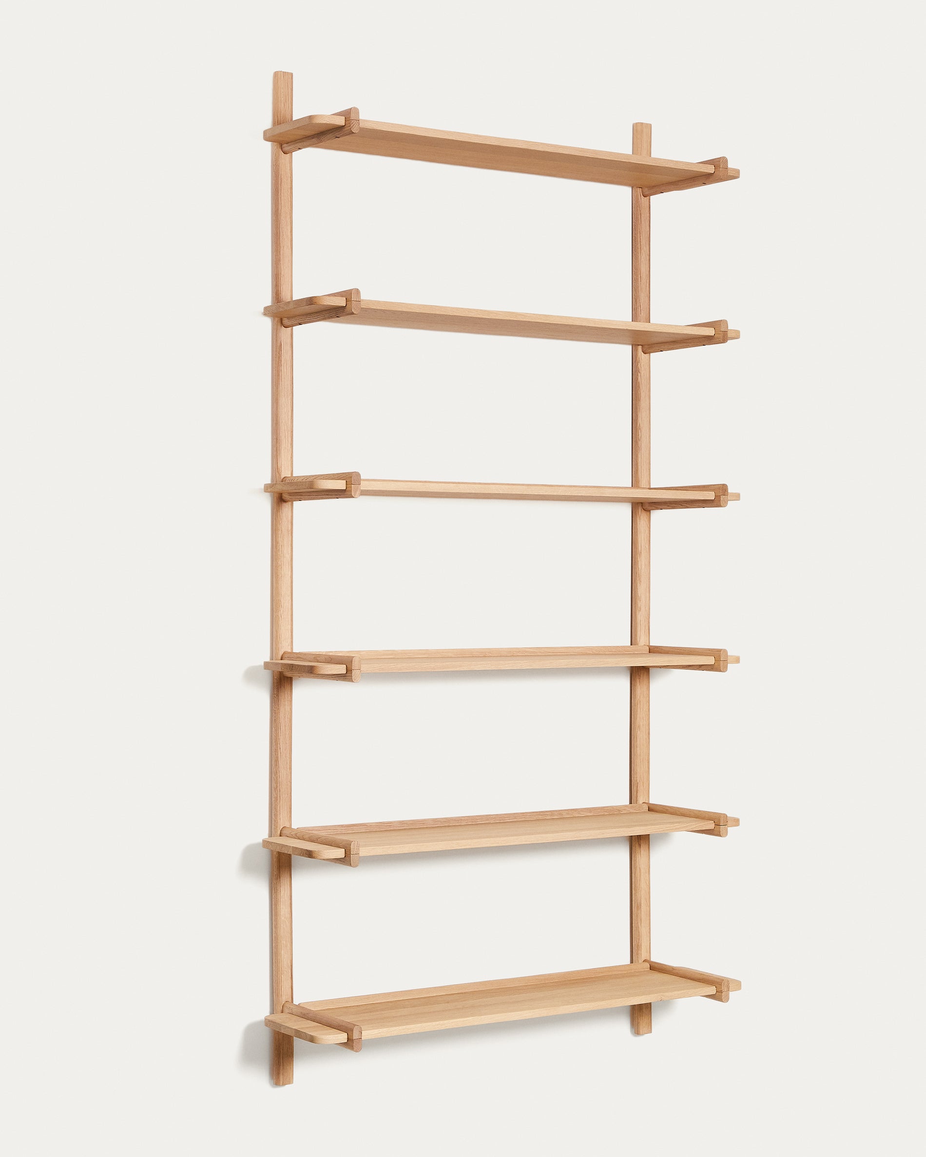 Sitra modular shelf, 6 solid oak shelves with natural finish, 110 cm, FSC Mix Credit