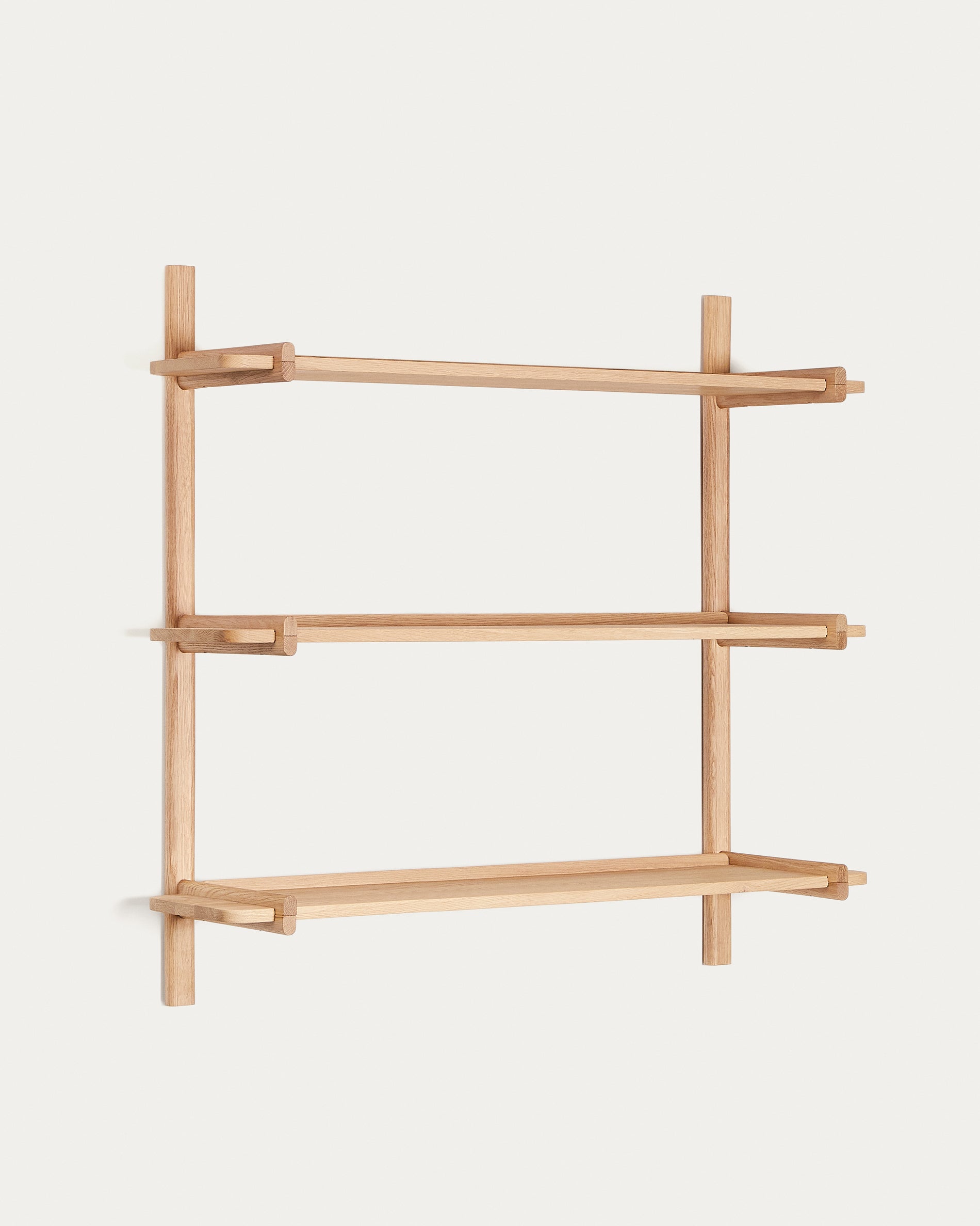 Sitra modular shelf with 3 solid oak shelves in natural finish, 110 cm, FSC Mix Credit