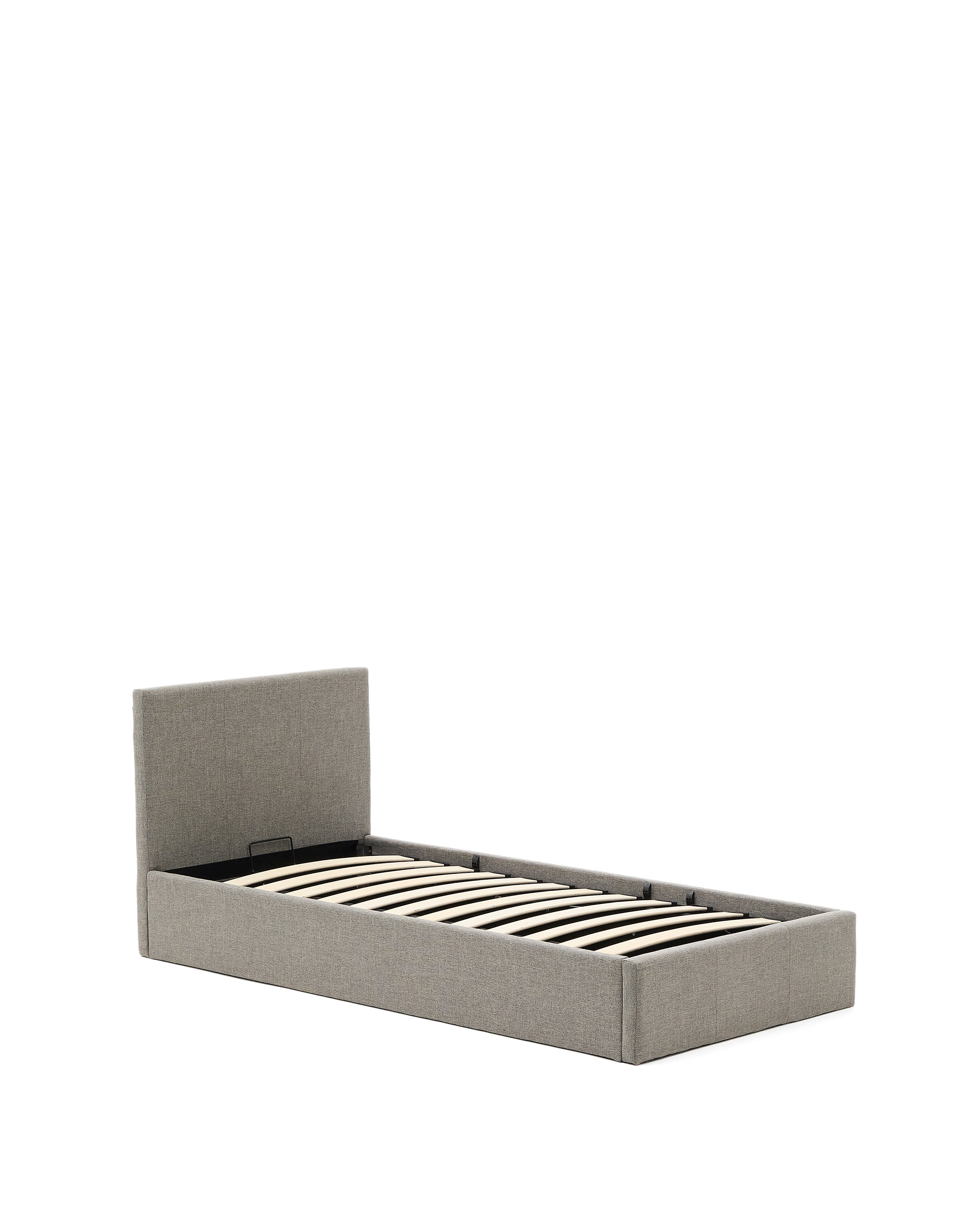 Nahiri upholstered grey ottoman bed for a 90 x 200 cm mattress - Product Image