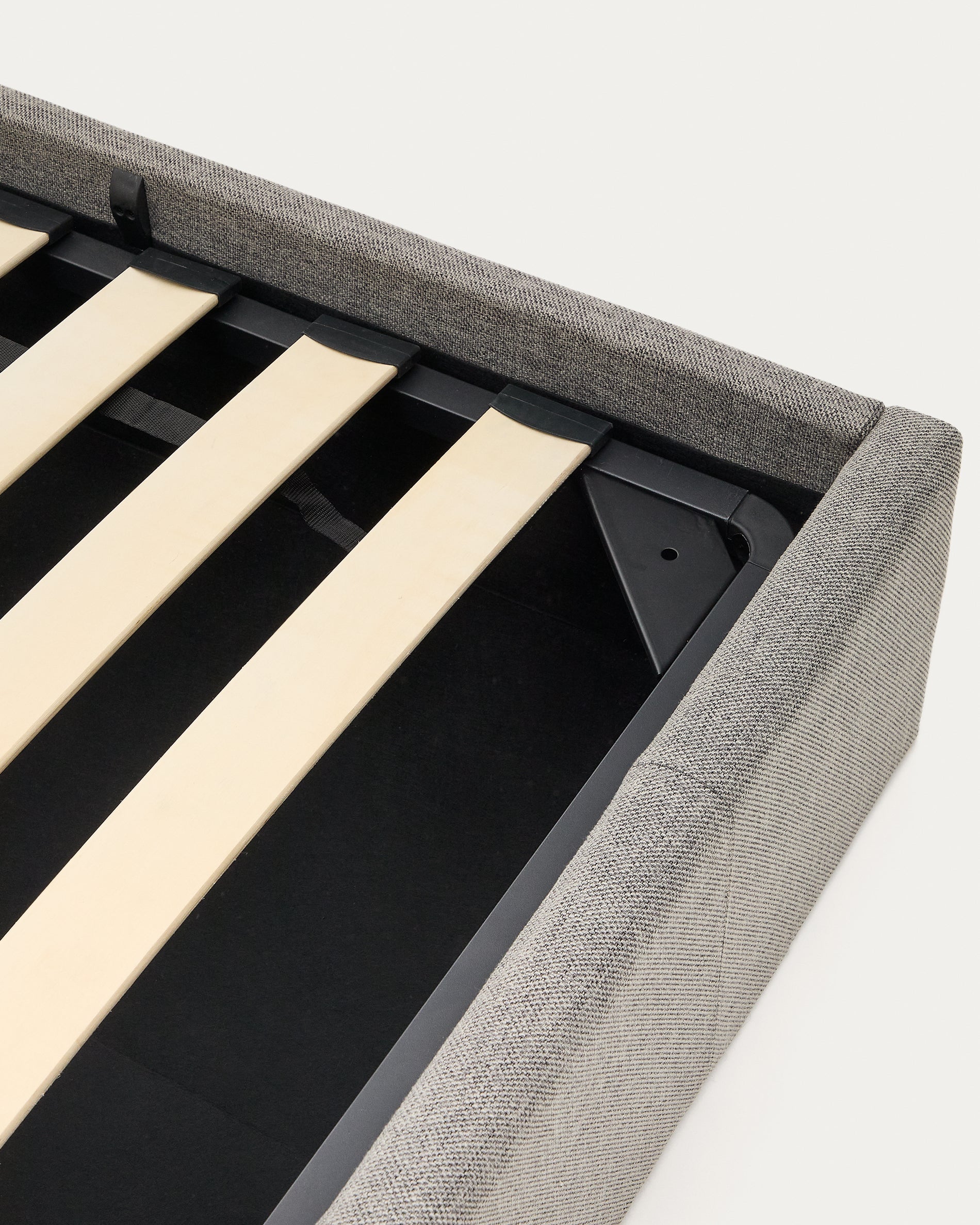 Nahiri upholstered grey ottoman bed for a 90 x 200 cm mattress - Detail