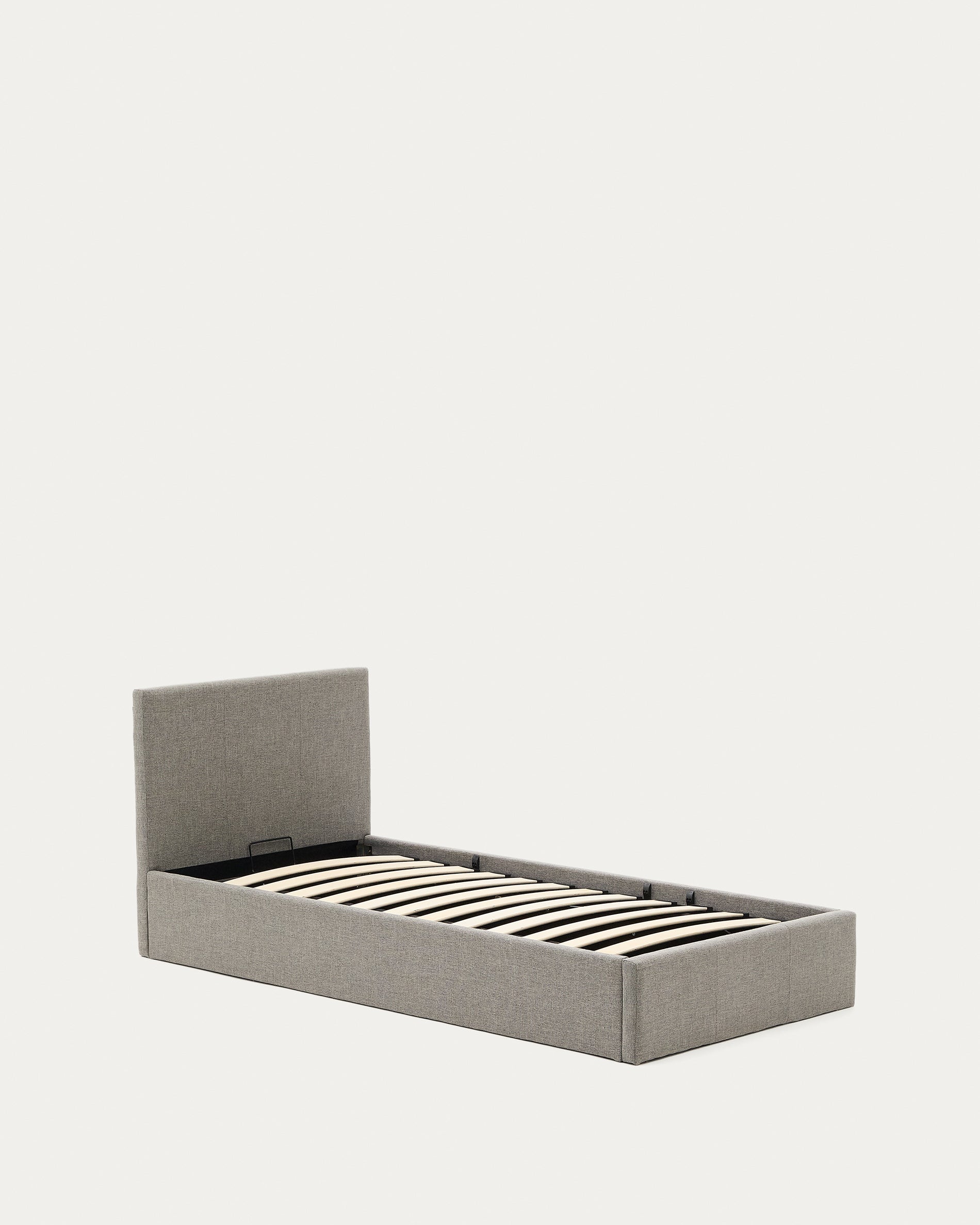 Nahiri upholstered grey ottoman bed for a 90 x 200 cm mattress - Product View
