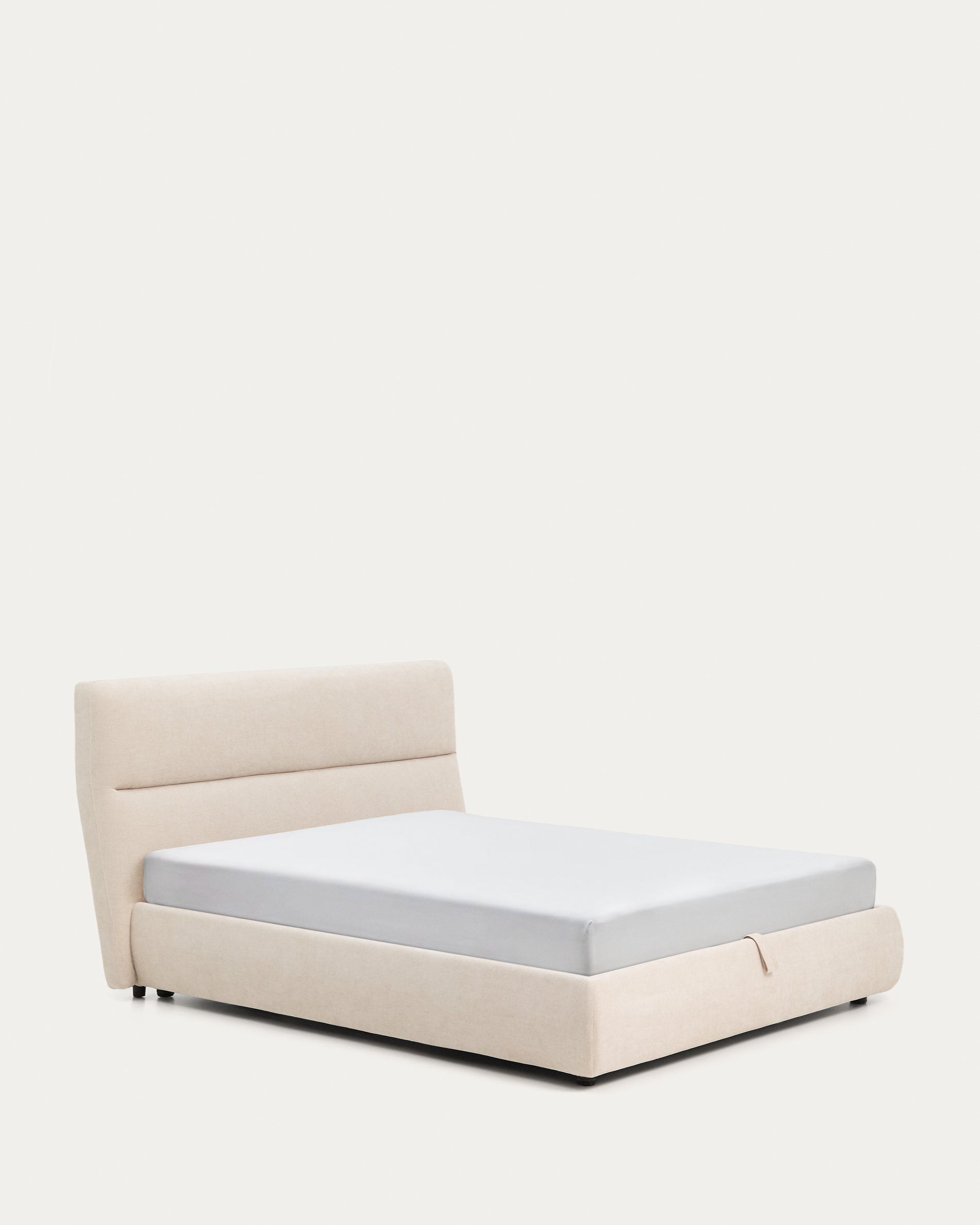 Dafra beige chenille bed with storage base and removable covers for mattress 160 x 200cm - Product View