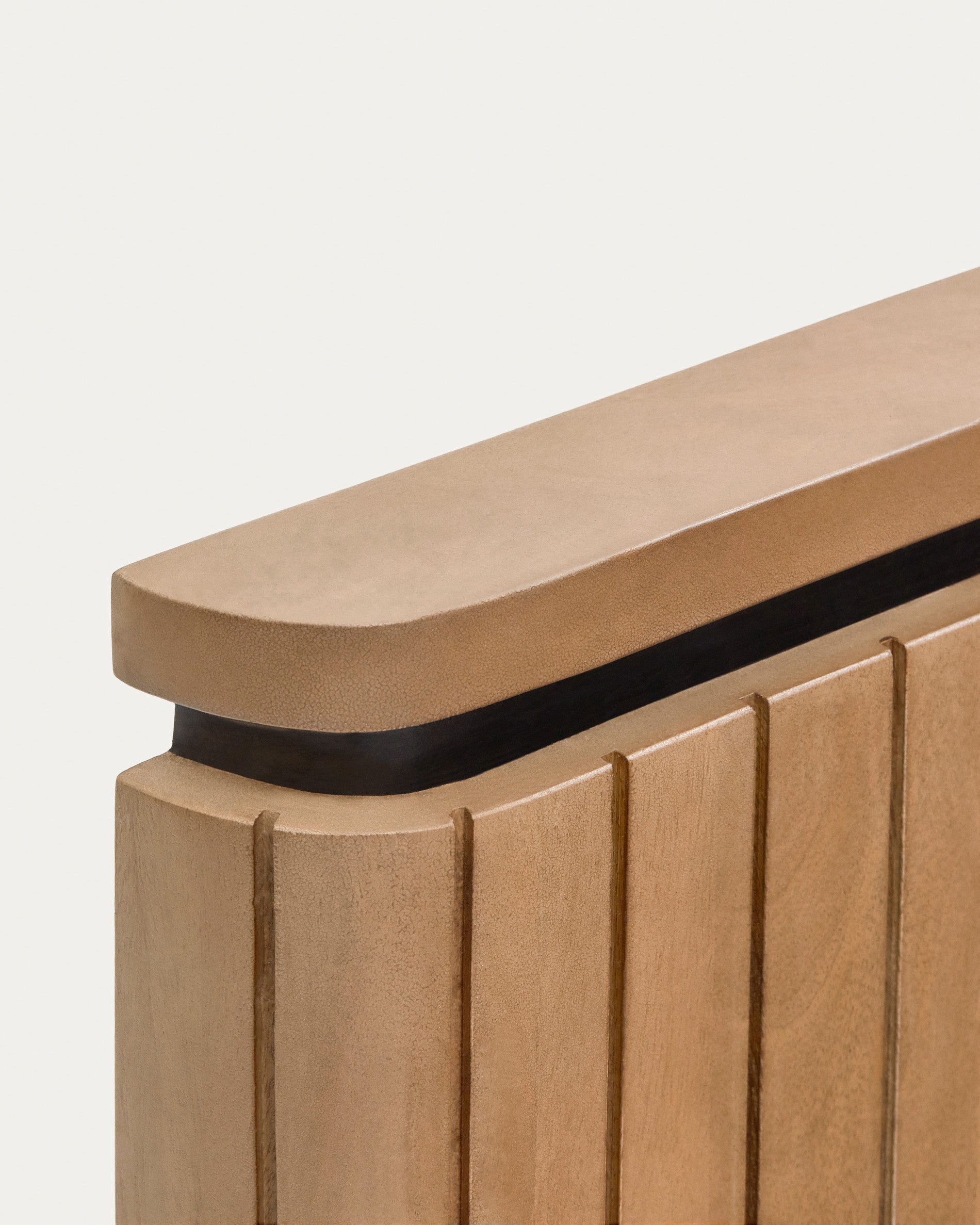 Licia bed made from solid mango wood and black painted metal, for a 160 x 200 cm mattress - Detail