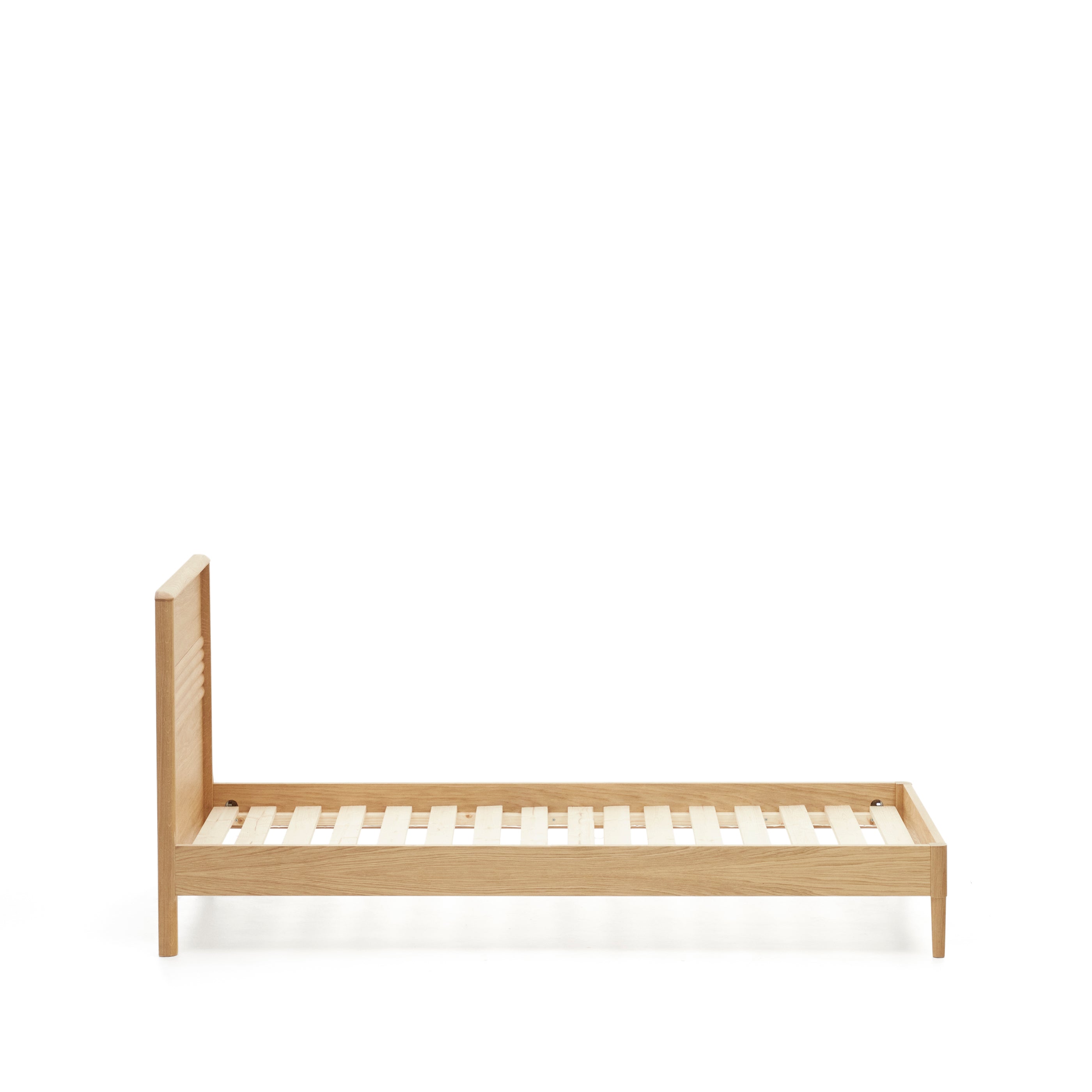 Lenon oak wood and veneer bed for 90 x 200 cm mattress, FSC MIX Credit - Product Image