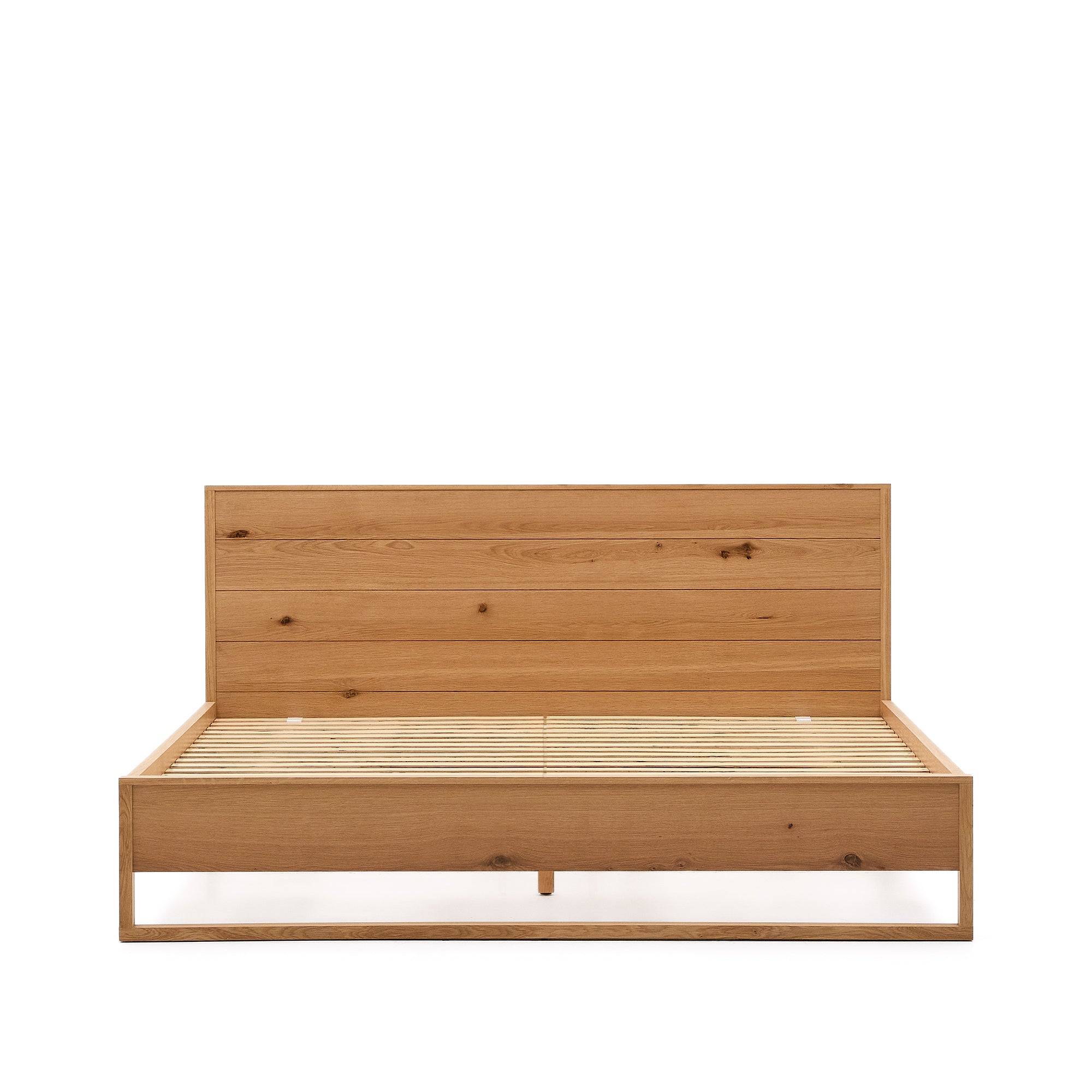 Alguema bed in oak veneer with natural finish for 180 x 200cm mattress - Product Image